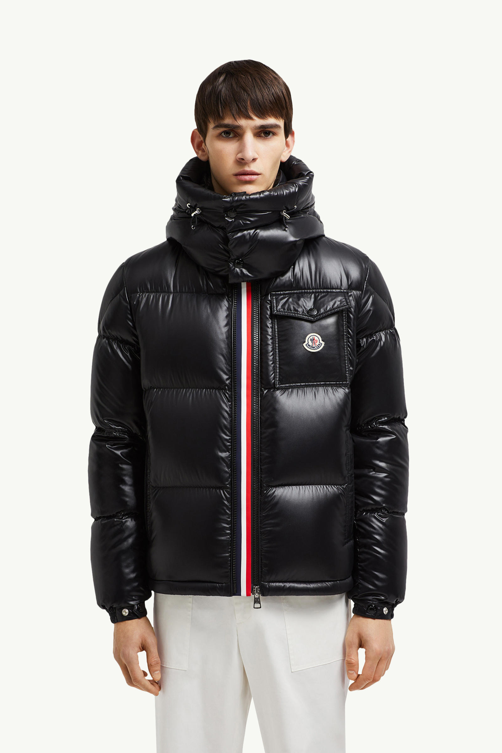 Montbeliard Hooded Short Down Jacket Men Black Moncler 3
