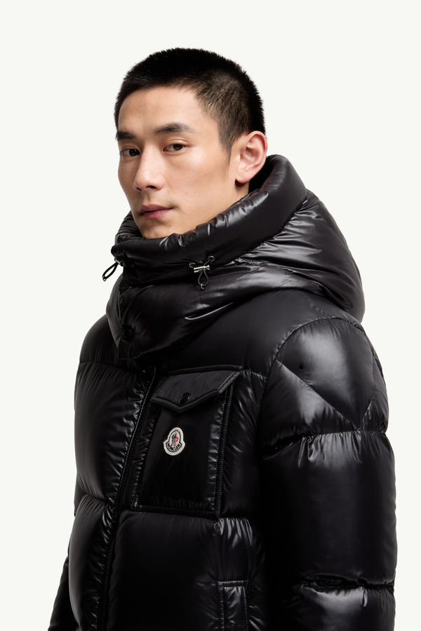 Montbeliard Hooded Short Down Jacket Men Black Moncler 1