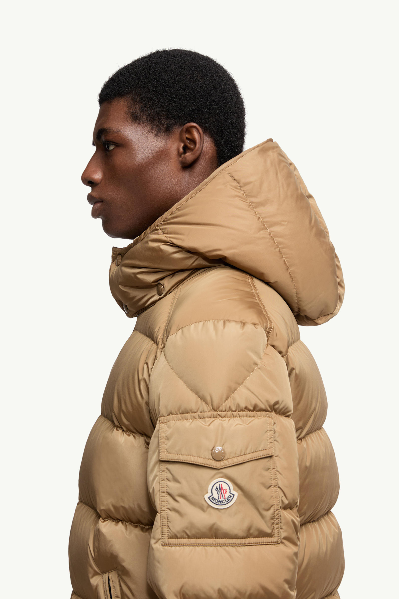 Moncler Maya Matte Short Down Jacket Men Beige Moncler 1