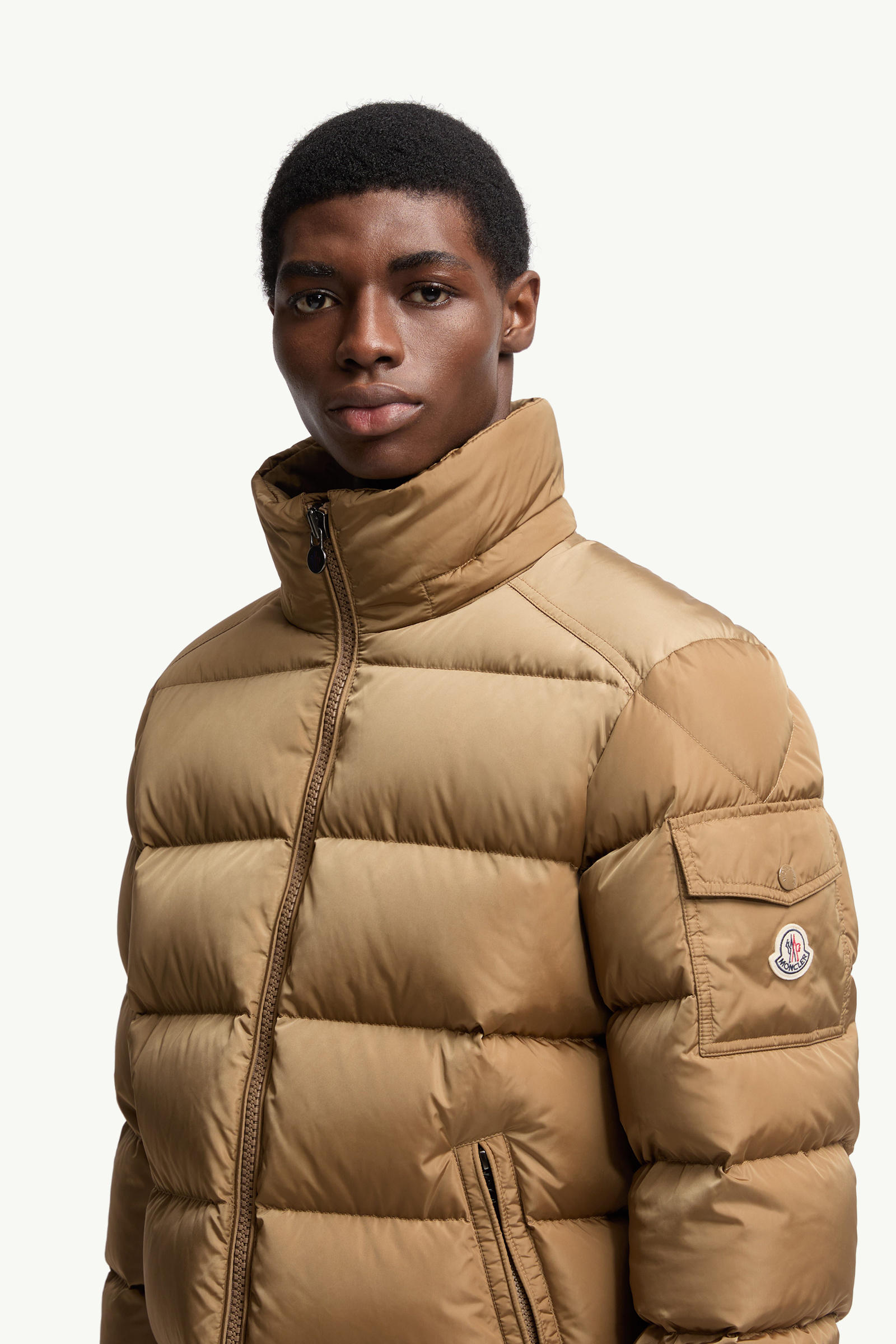 Moncler Maya Matte Short Down Jacket Men Beige Moncler 5