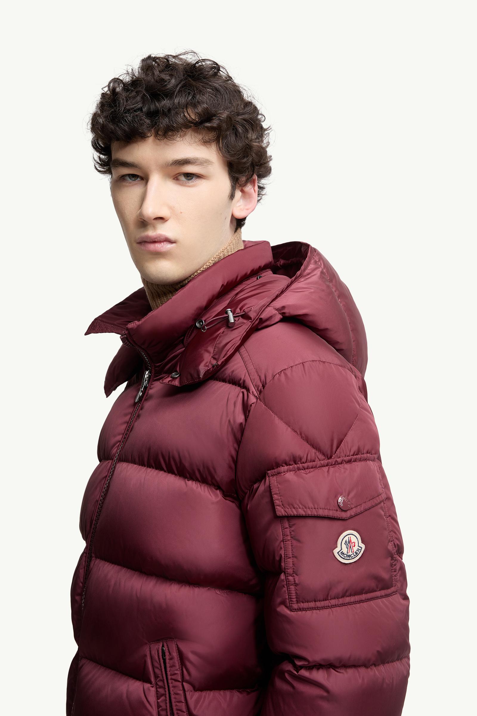 Moncler Maya Matte Short Down Jacket Men Burgundy Moncler 1