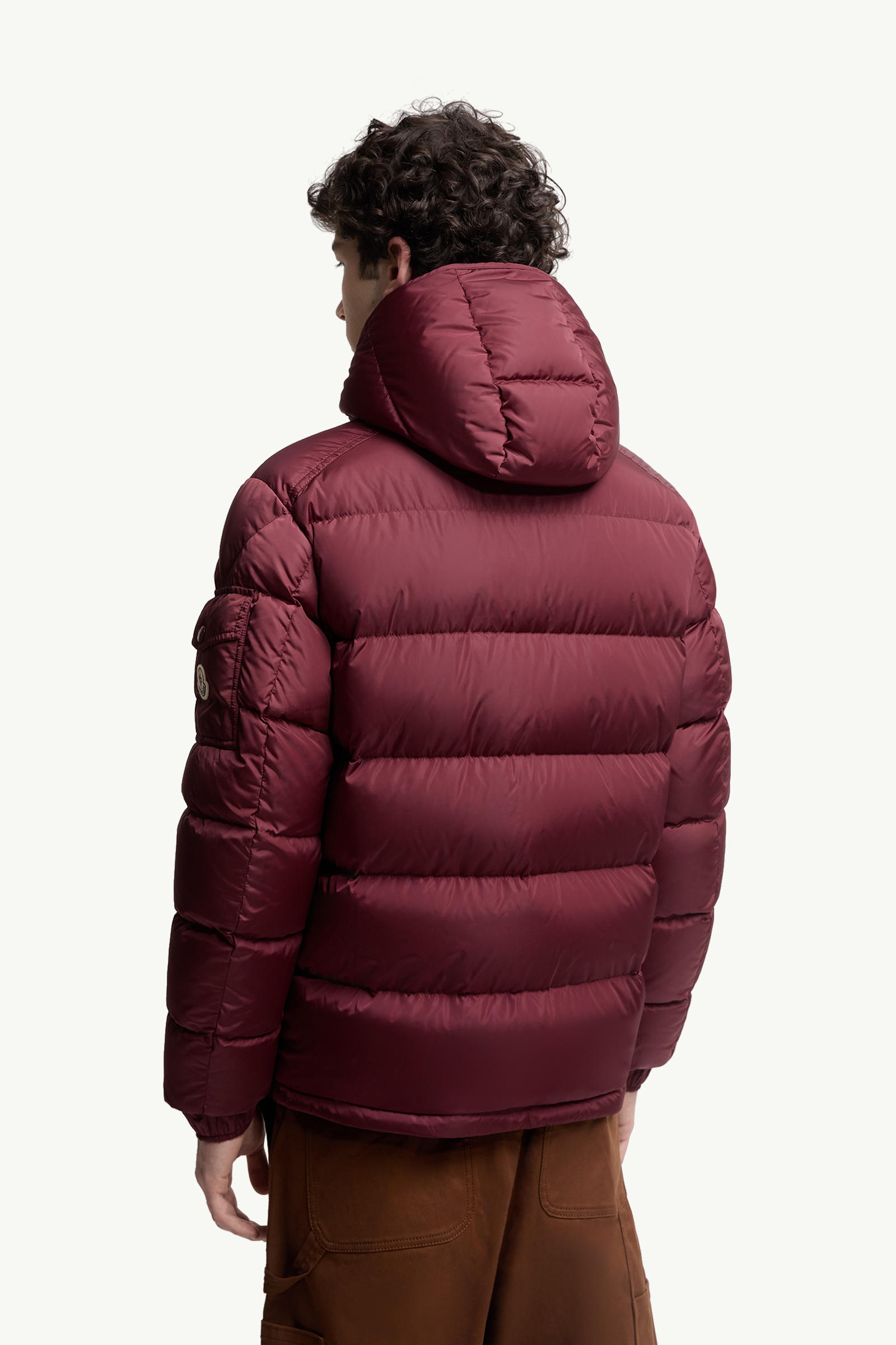 Moncler Maya Matte Short Down Jacket Men Burgundy Moncler 4