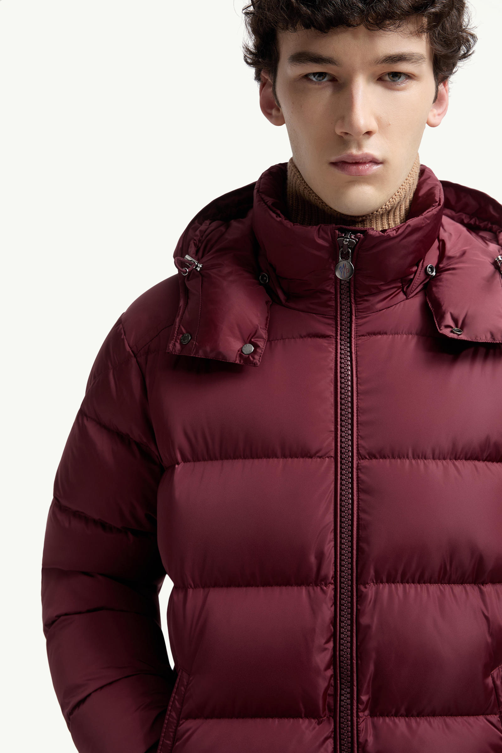 Moncler Maya Matte Short Down Jacket Men Burgundy Moncler 6