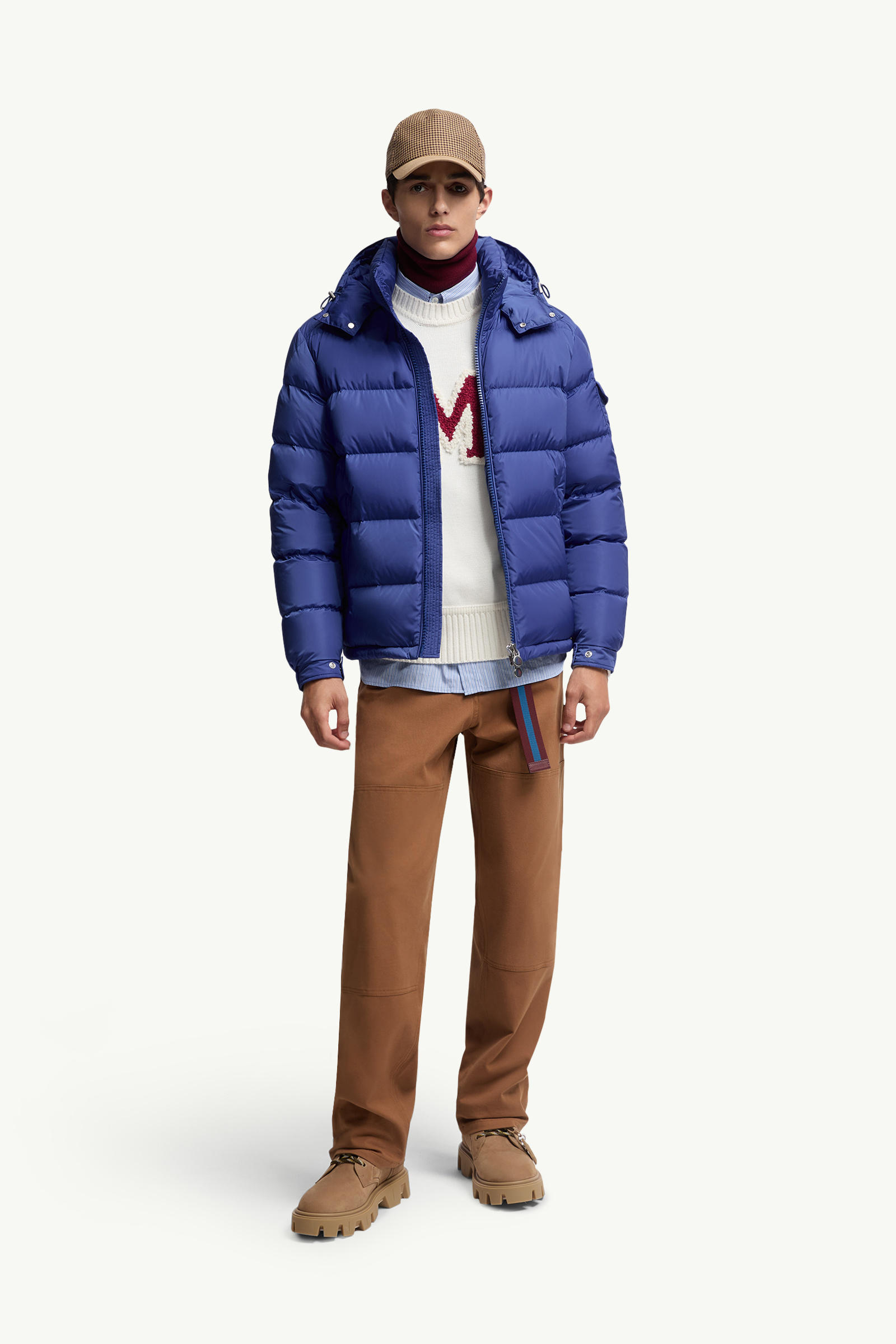 Moncler Maya Matte Short Down Jacket Men Electric Blue Moncler 0