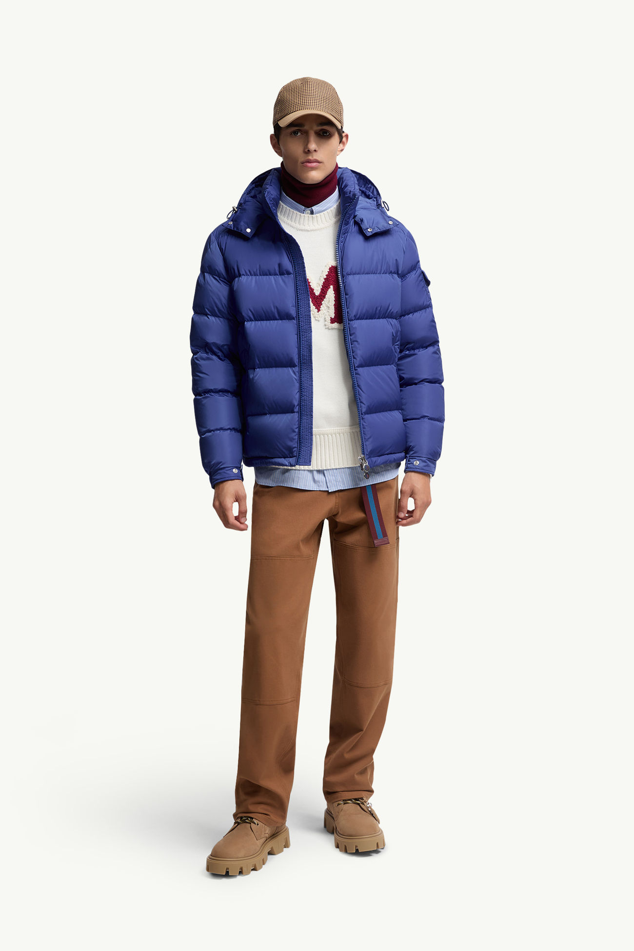 Plumífero corto mate Moncler Maya Hombre Azul Eléctrico Moncler 0