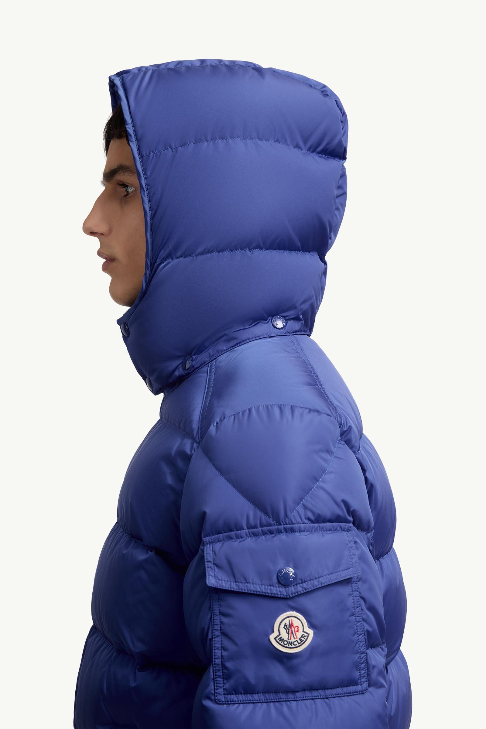 Moncler Maya Matte Short Down Jacket Men Electric Blue Moncler 1