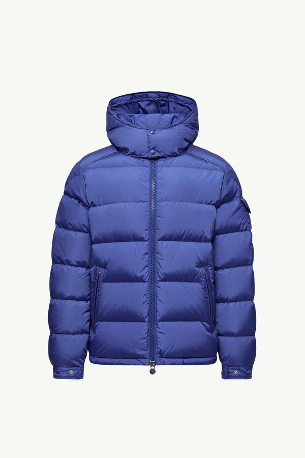 Moncler Maya Matte Short Down Jacket Men Electric Blue Moncler 2