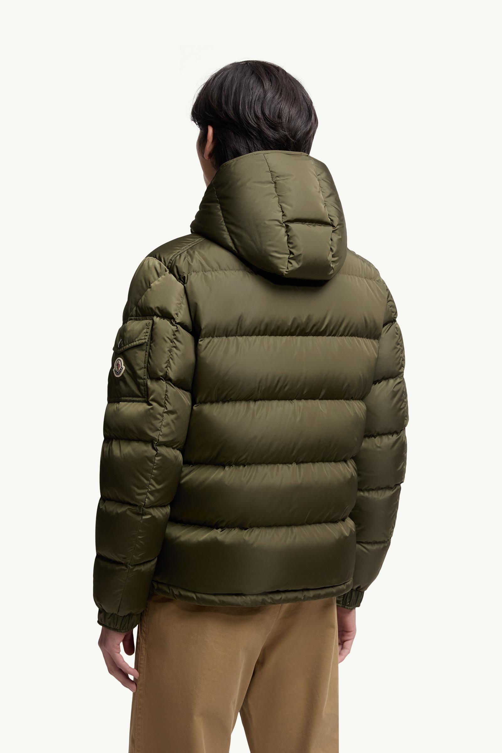 MONCLER オリーブグリーン フードダウン切替付きアウター オリーブ 