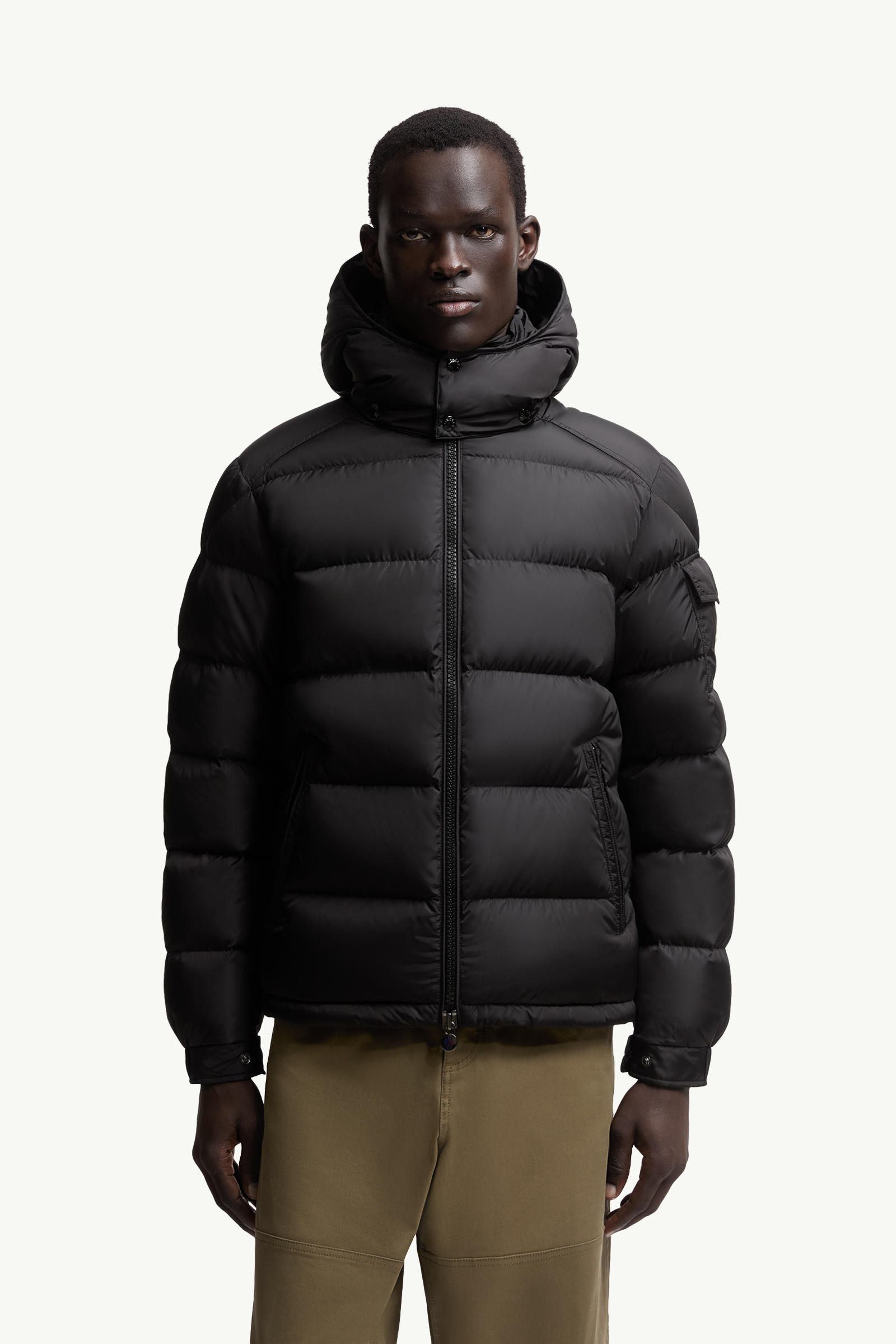 Moncler Maya Matte Short Down Jacket Men Black Moncler 3