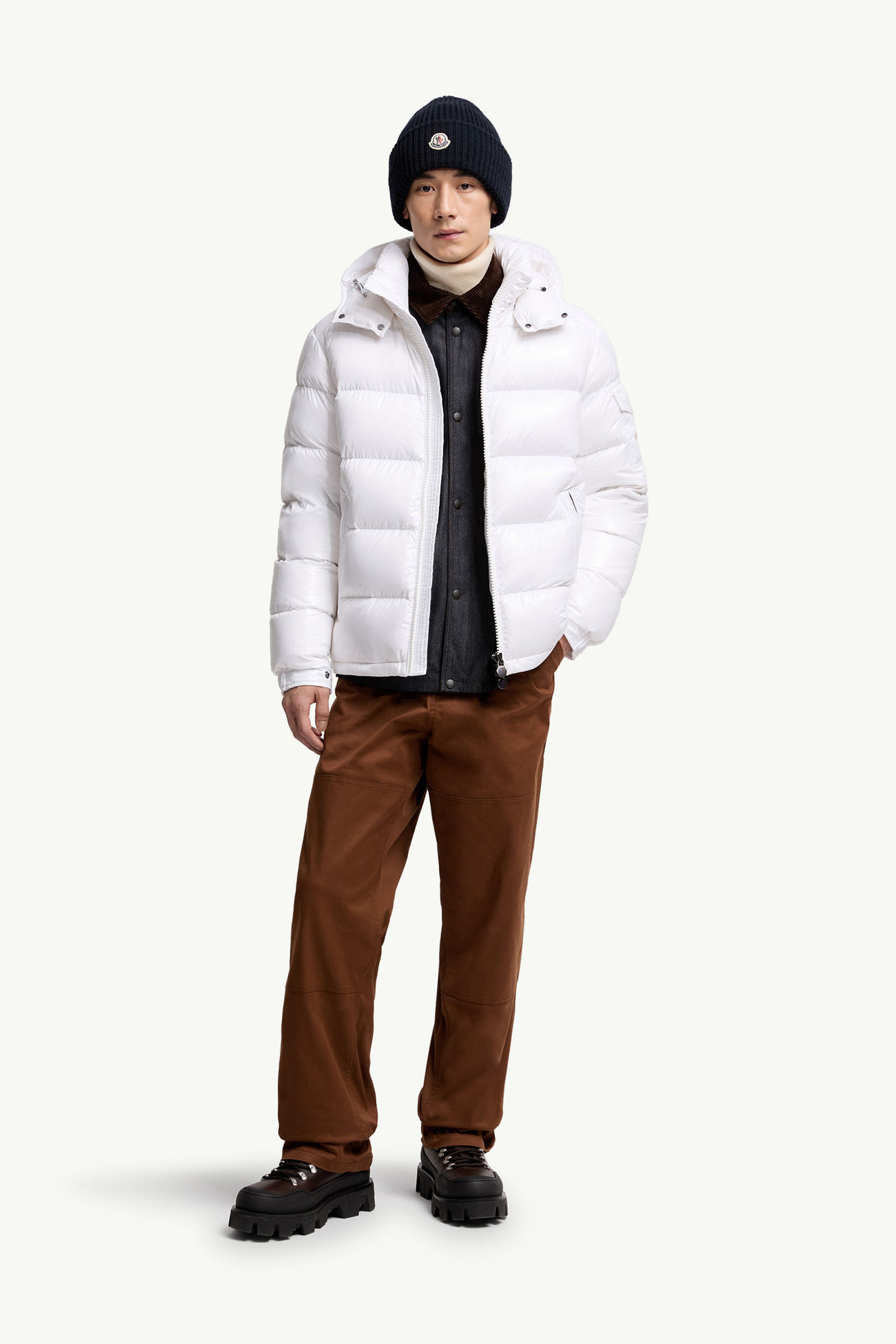 Moncler Maya連帽短身羽絨外套 男士 白色 Moncler 0