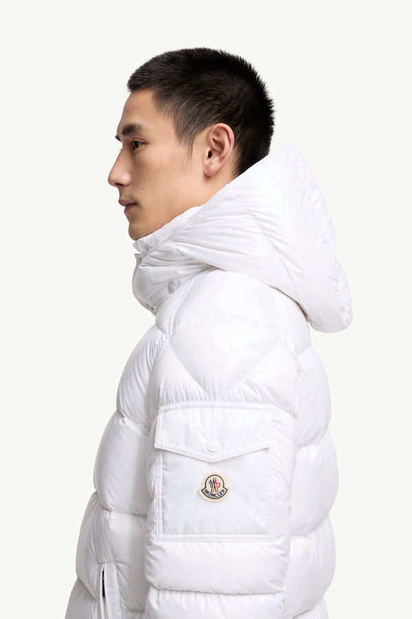Moncler Maya Hooded Short Down Jacket Men White Moncler 1