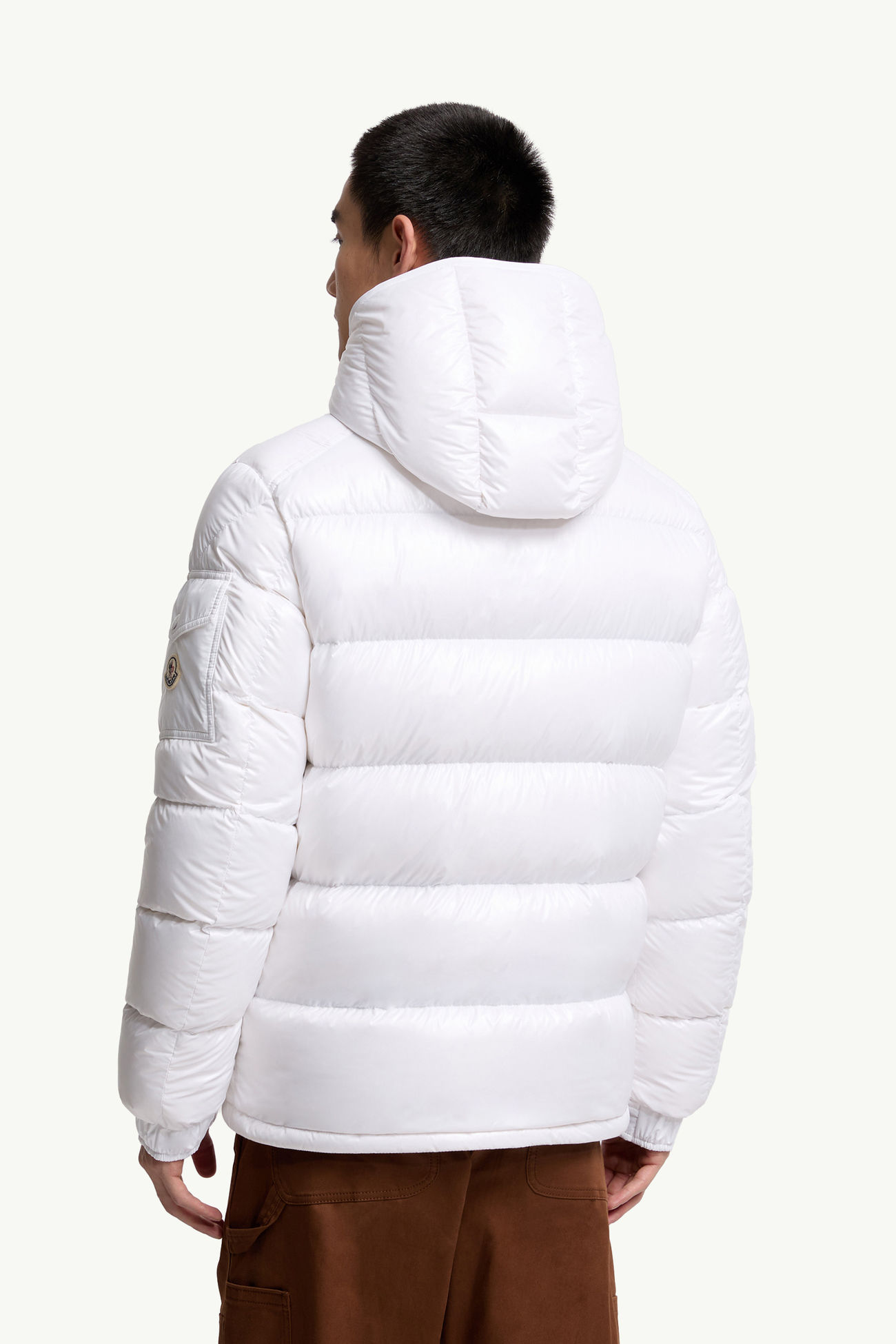 Moncler Maya 후드 쇼트 다운 재킷 남성 화이트 Moncler 4