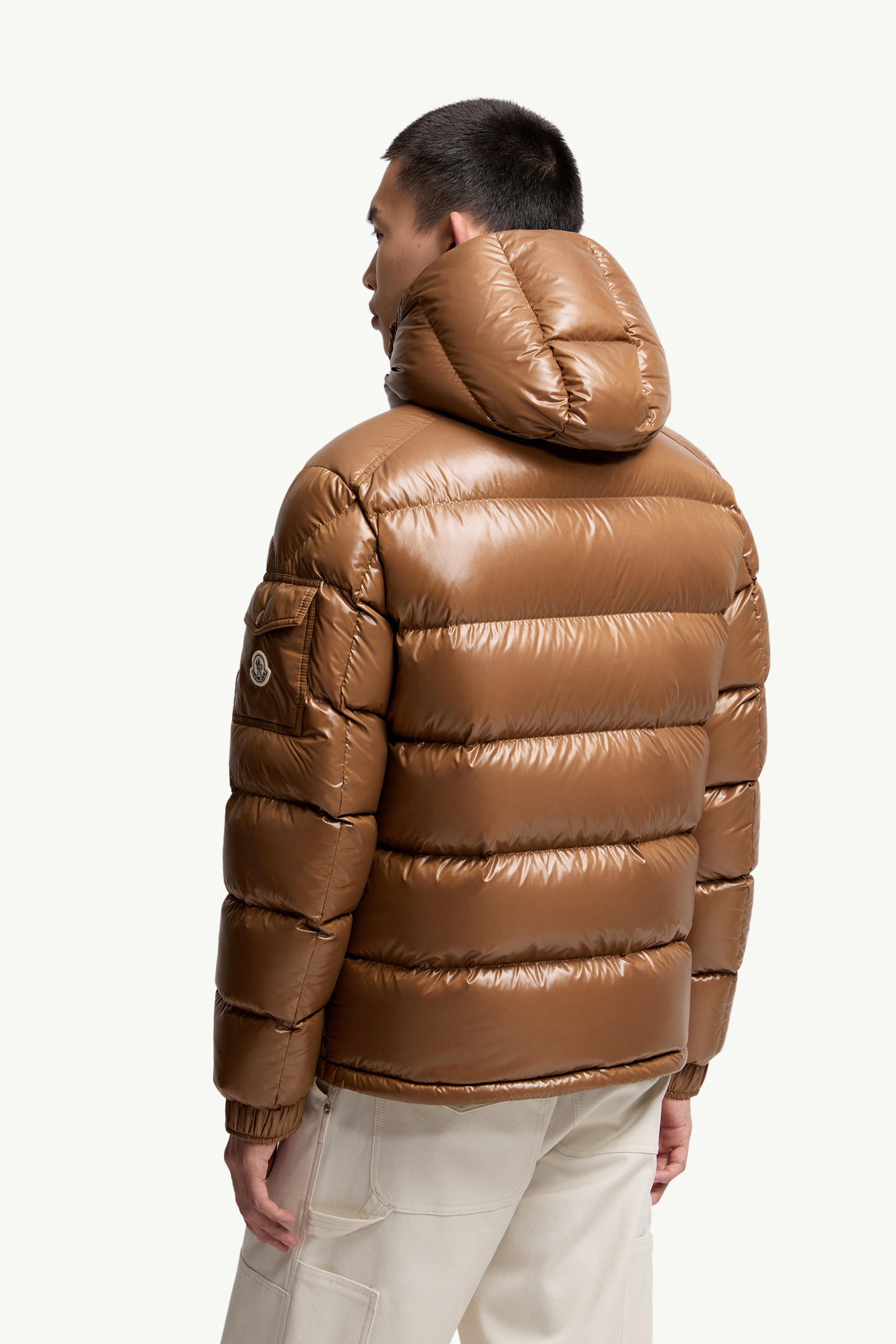 Doudoune courte à capuche Moncler Maya Hommes Beige Moncler 4