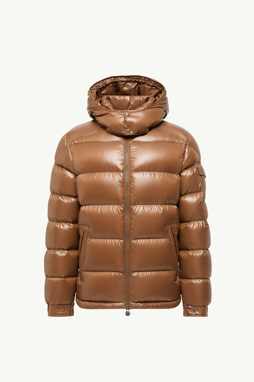 Moncler Maya Hooded Short Down Jacket Men Beige Moncler 2
