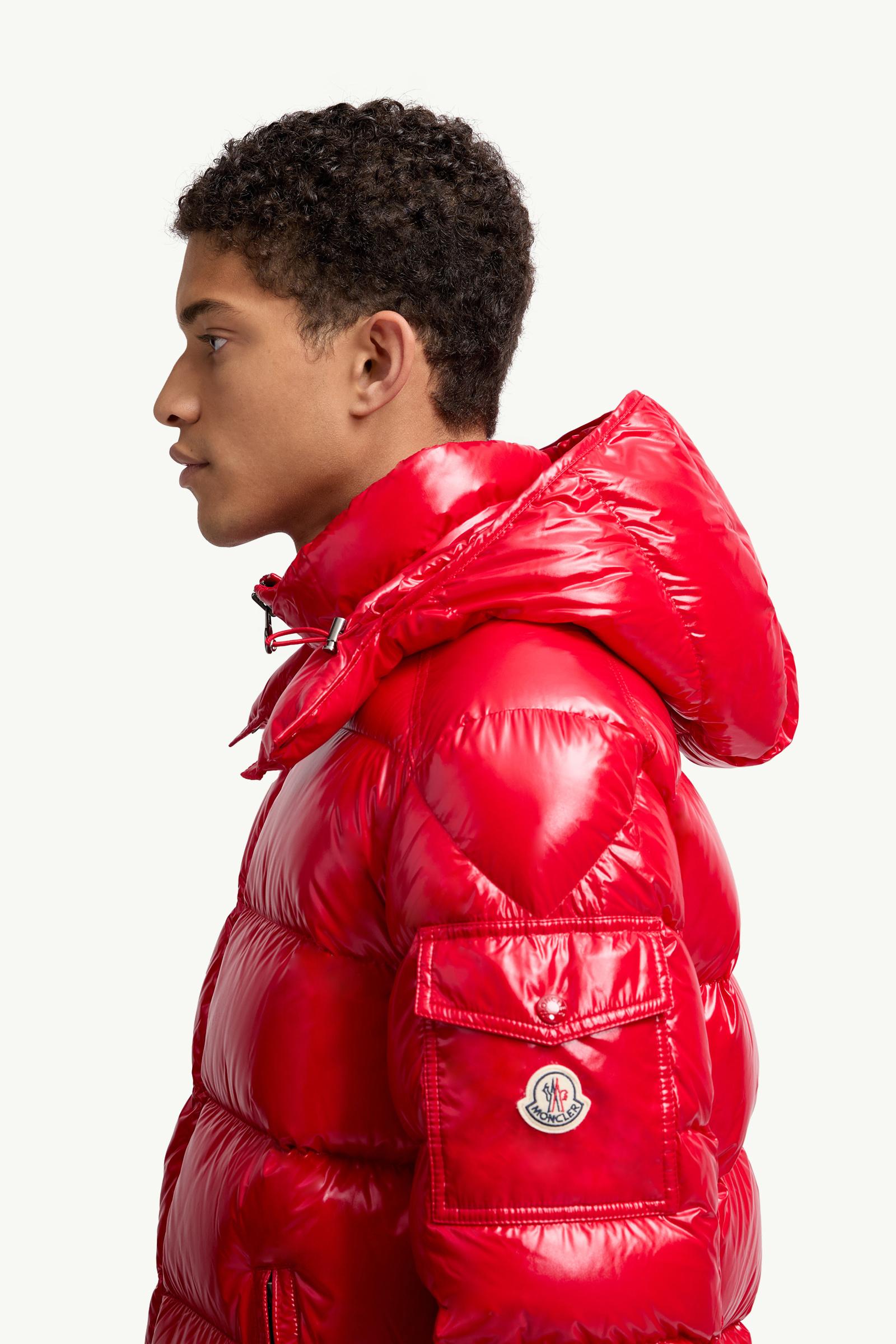 Moncler Maya Hooded Short Down Jacket Men Red Moncler 1