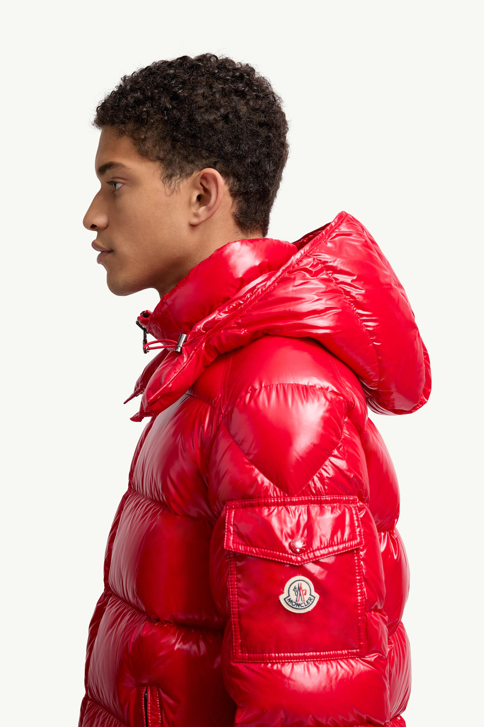Moncler Maya Hooded Short Down Jacket Men Red Moncler 1