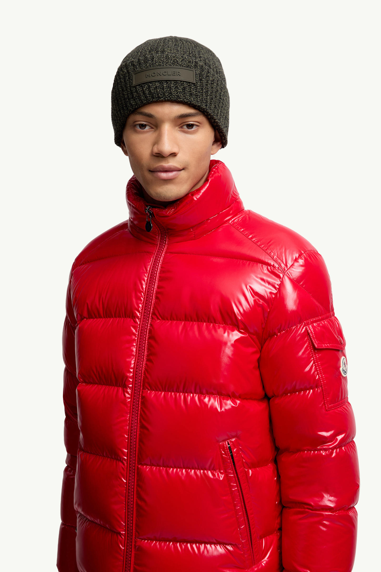 Moncler Maya Hooded Short Down Jacket Men Red Moncler 5