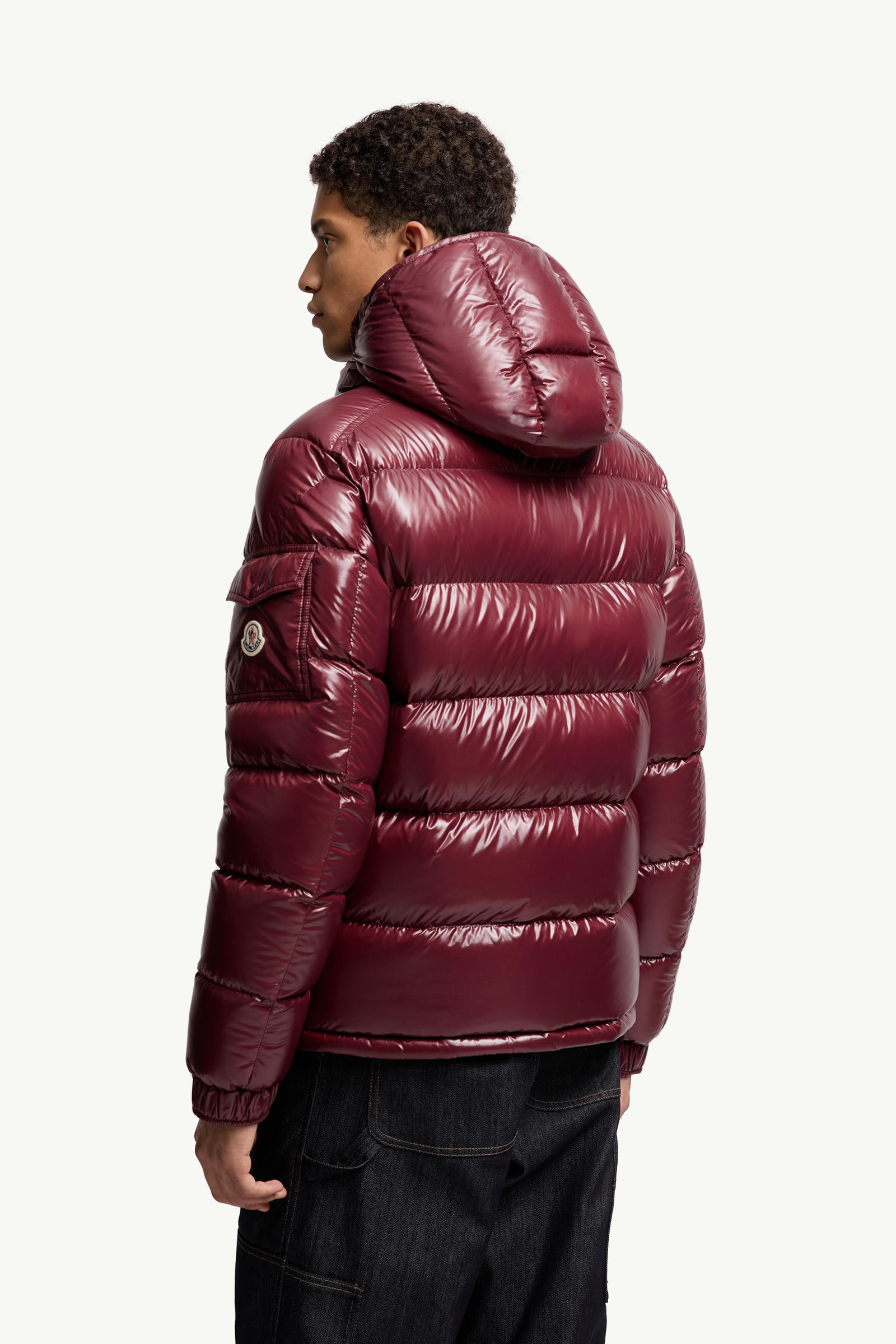 Doudoune courte à capuche Moncler Maya Hommes Bordeaux Moncler 4