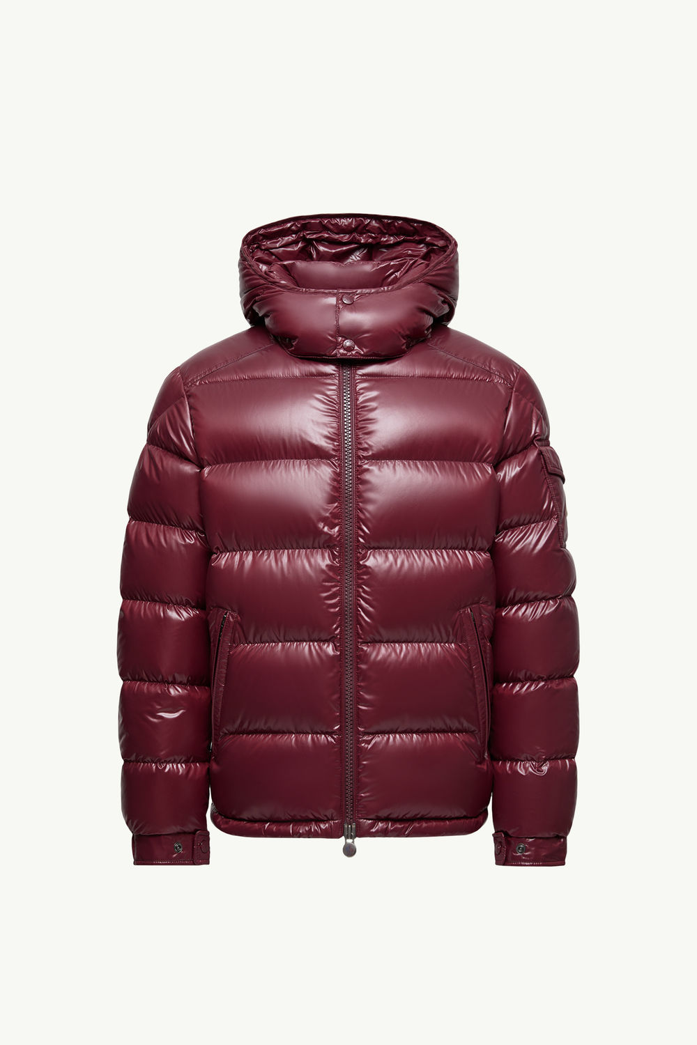 Moncler Maya Hooded Short Down Jacket Men Burgundy Moncler 2