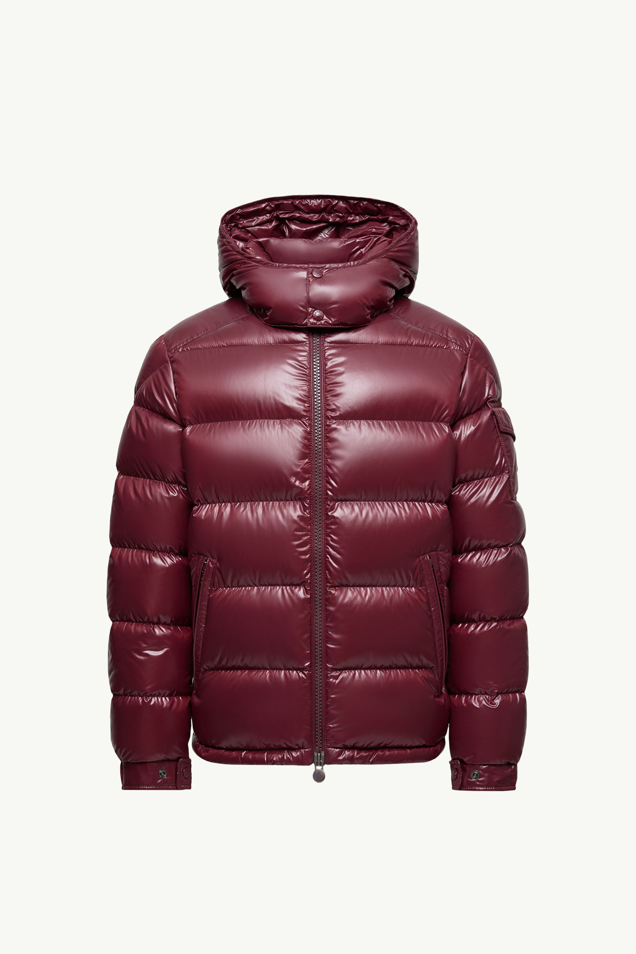Moncler Maya kurze Daunenjacke mit Kapuze Herren Burgunderrot Moncler 2