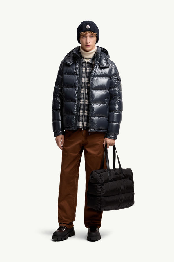 Moncler Maya Hooded Short Down Jacket Men Navy Blue Moncler 0