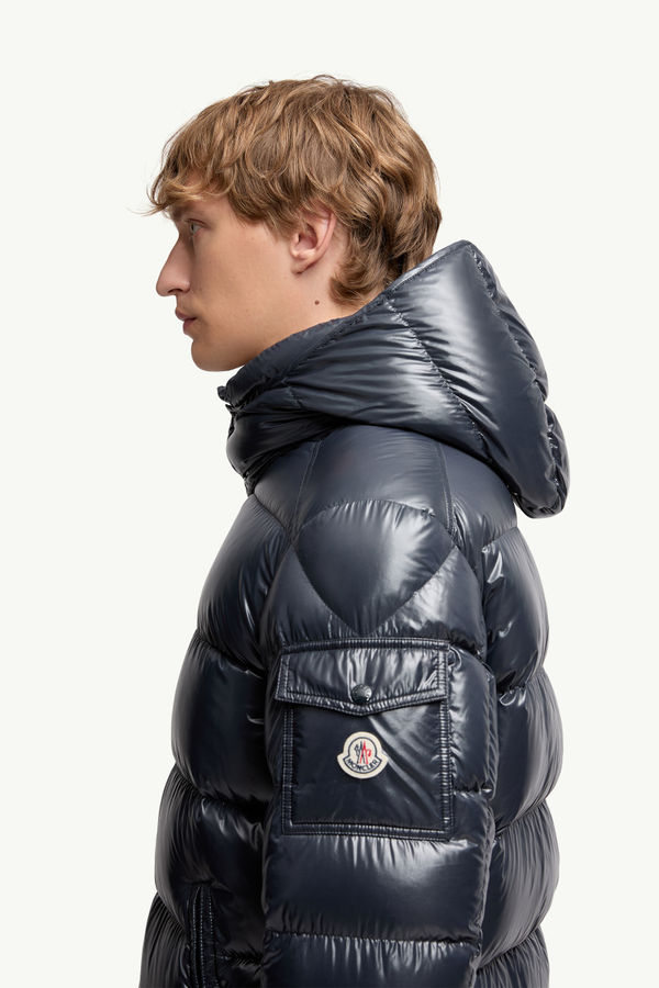 Moncler Maya Hooded Short Down Jacket Men Navy Blue Moncler 1