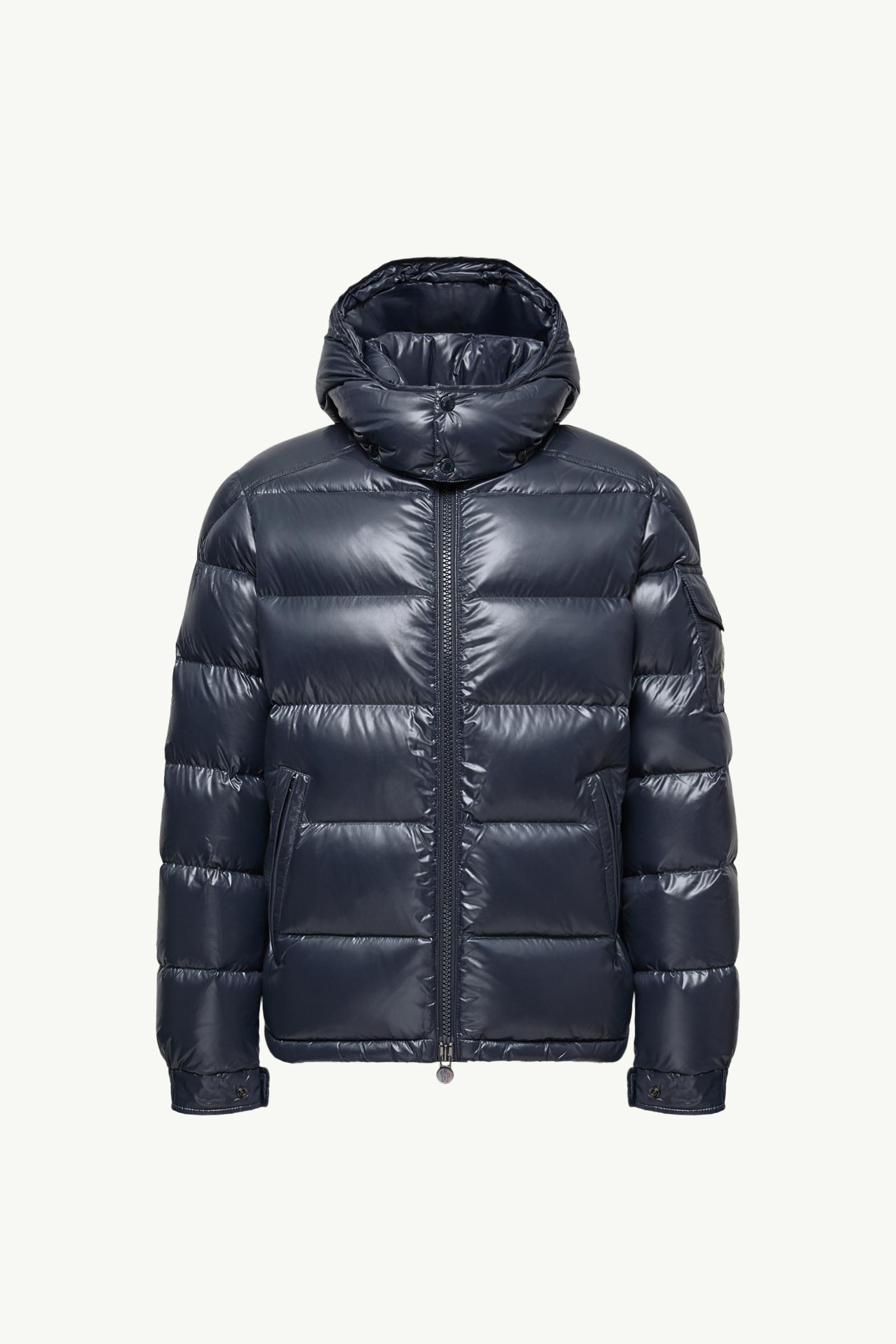 Navy Blue Moncler Maya Hooded Short Down Jacket - Short Down