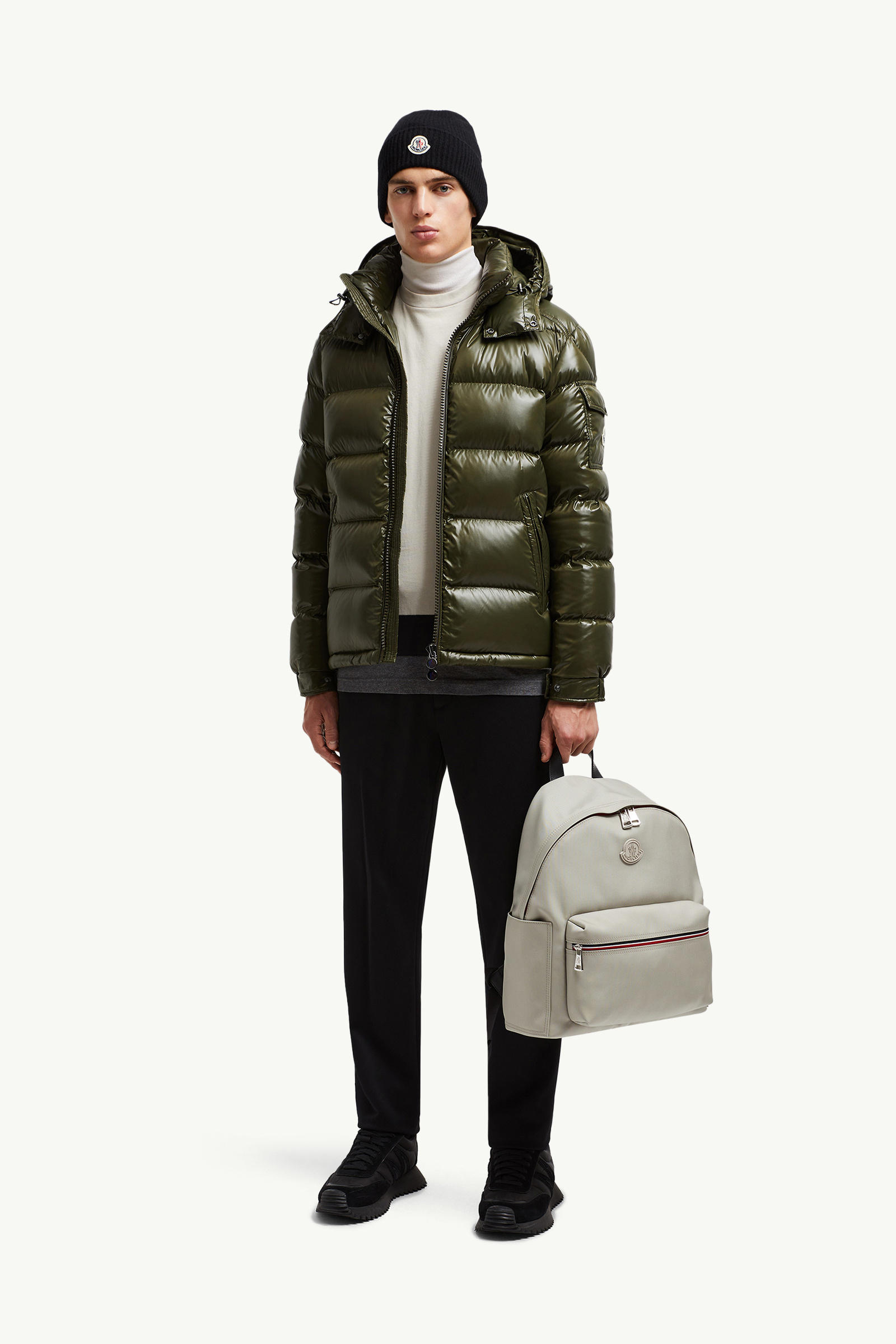 Doudoune courte à capuche Moncler Maya Hommes Vert Olive Moncler 0