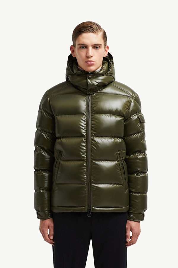 Doudoune courte à capuche Moncler Maya Hommes Vert Olive Moncler 3