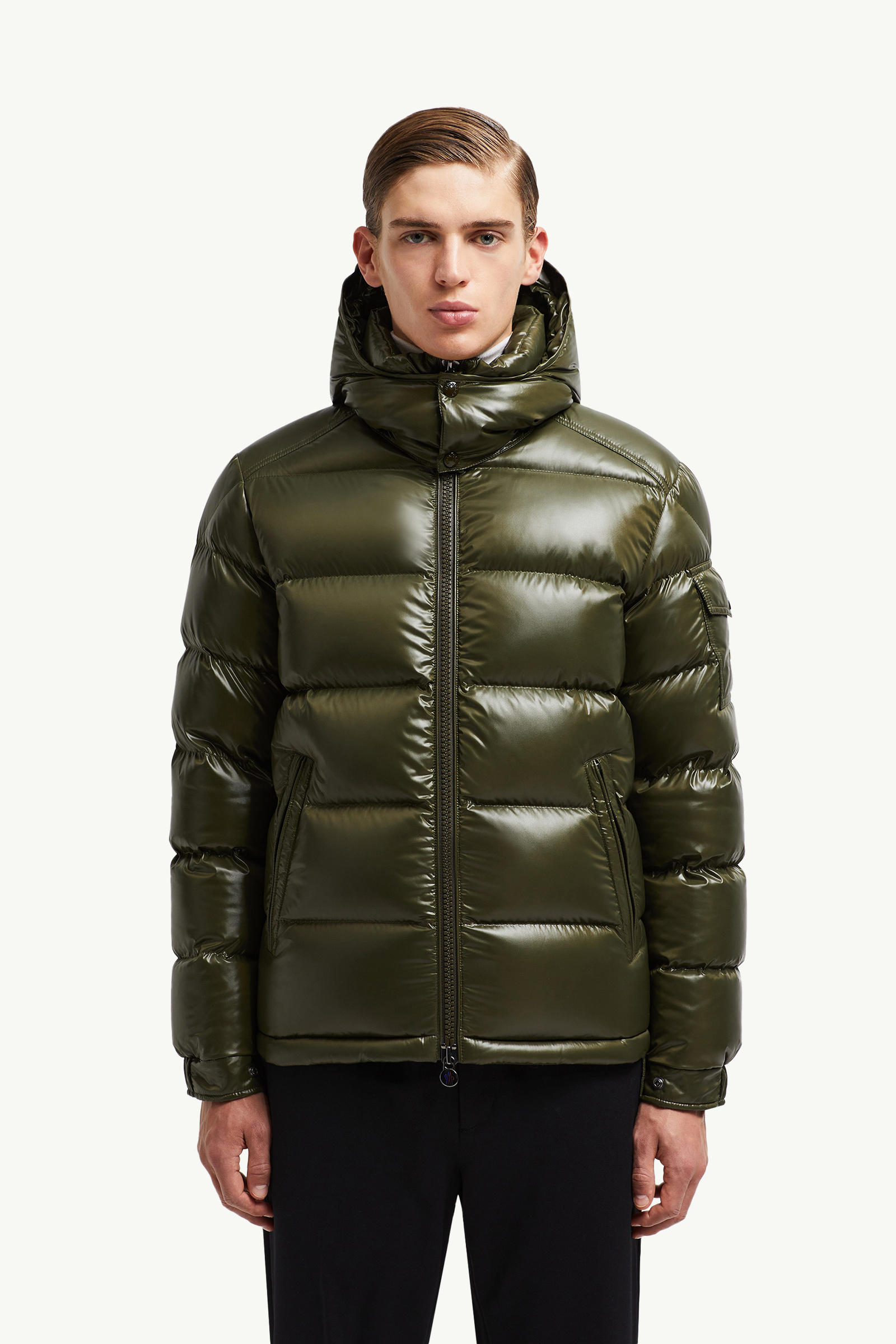 Doudoune courte à capuche Moncler Maya Hommes Vert Olive Moncler 3