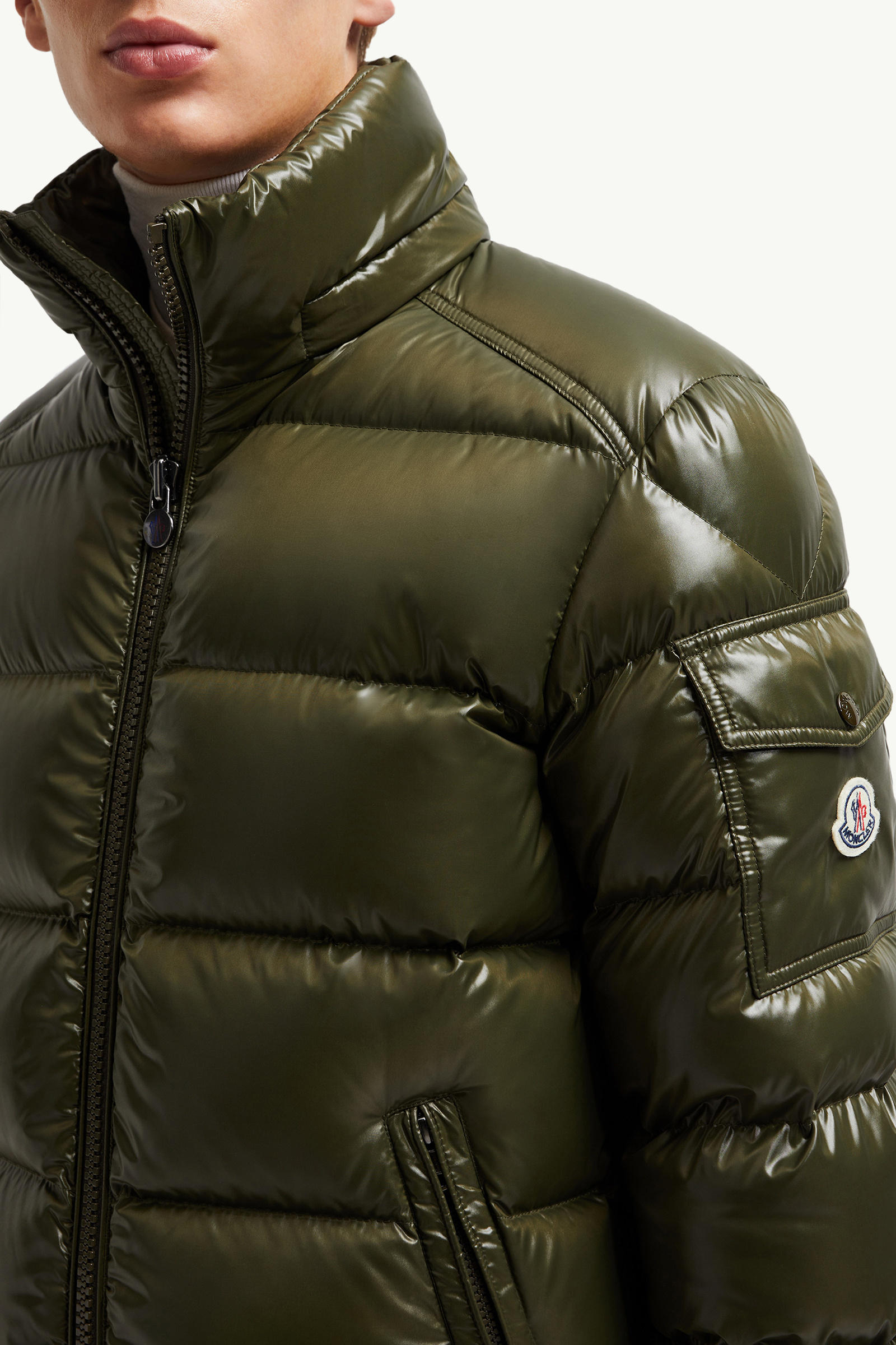 Doudoune courte à capuche Moncler Maya Hommes Vert Olive Moncler 6