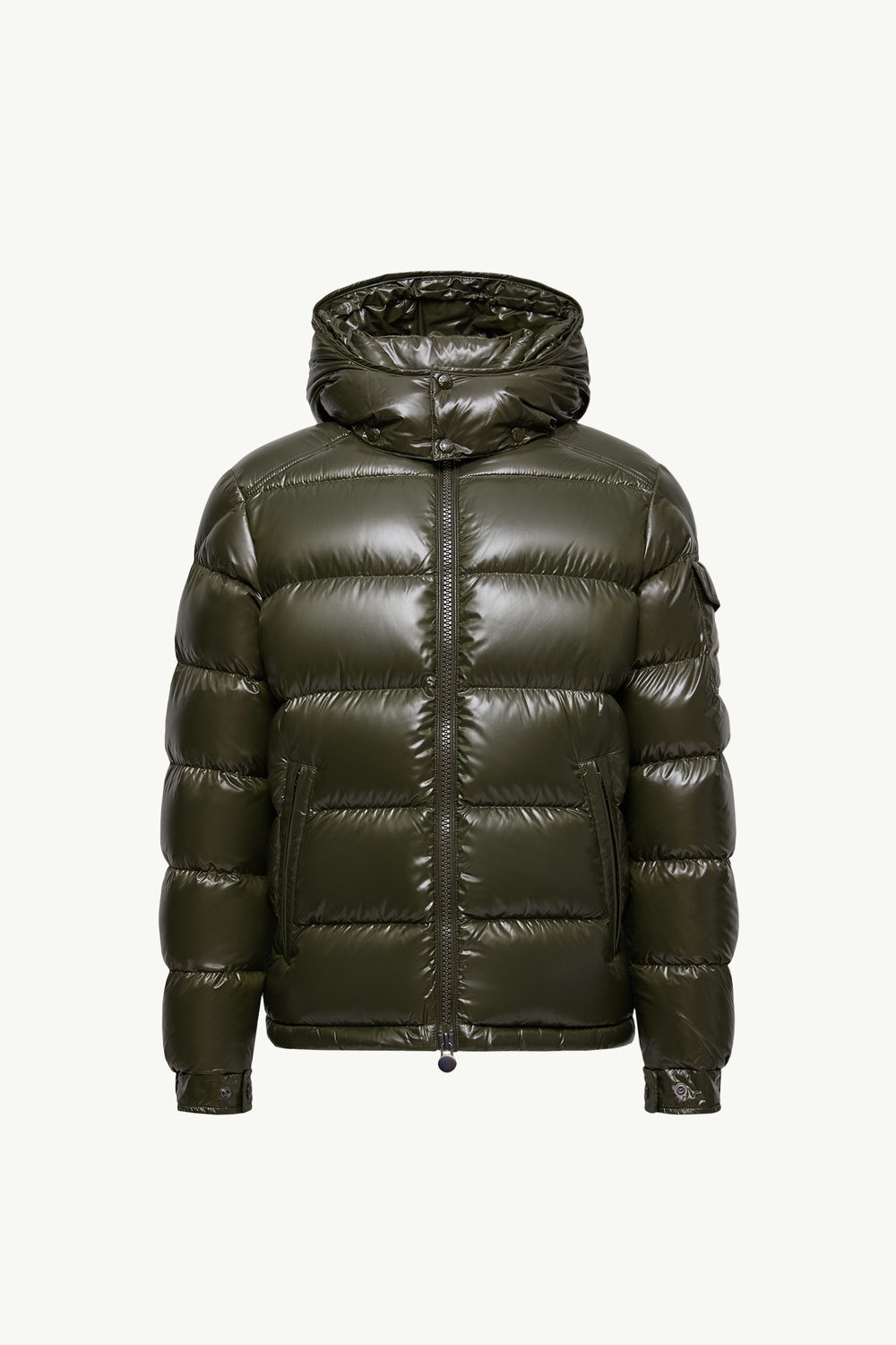 Moncler Maya Hooded Short Down Jacket Men Olive Green Moncler 2