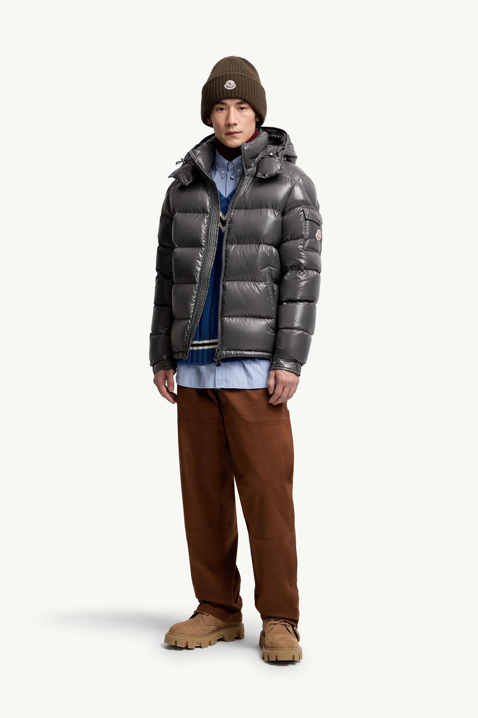 Dark Gray Moncler Maya Hooded Short Down Jacket - Short Down