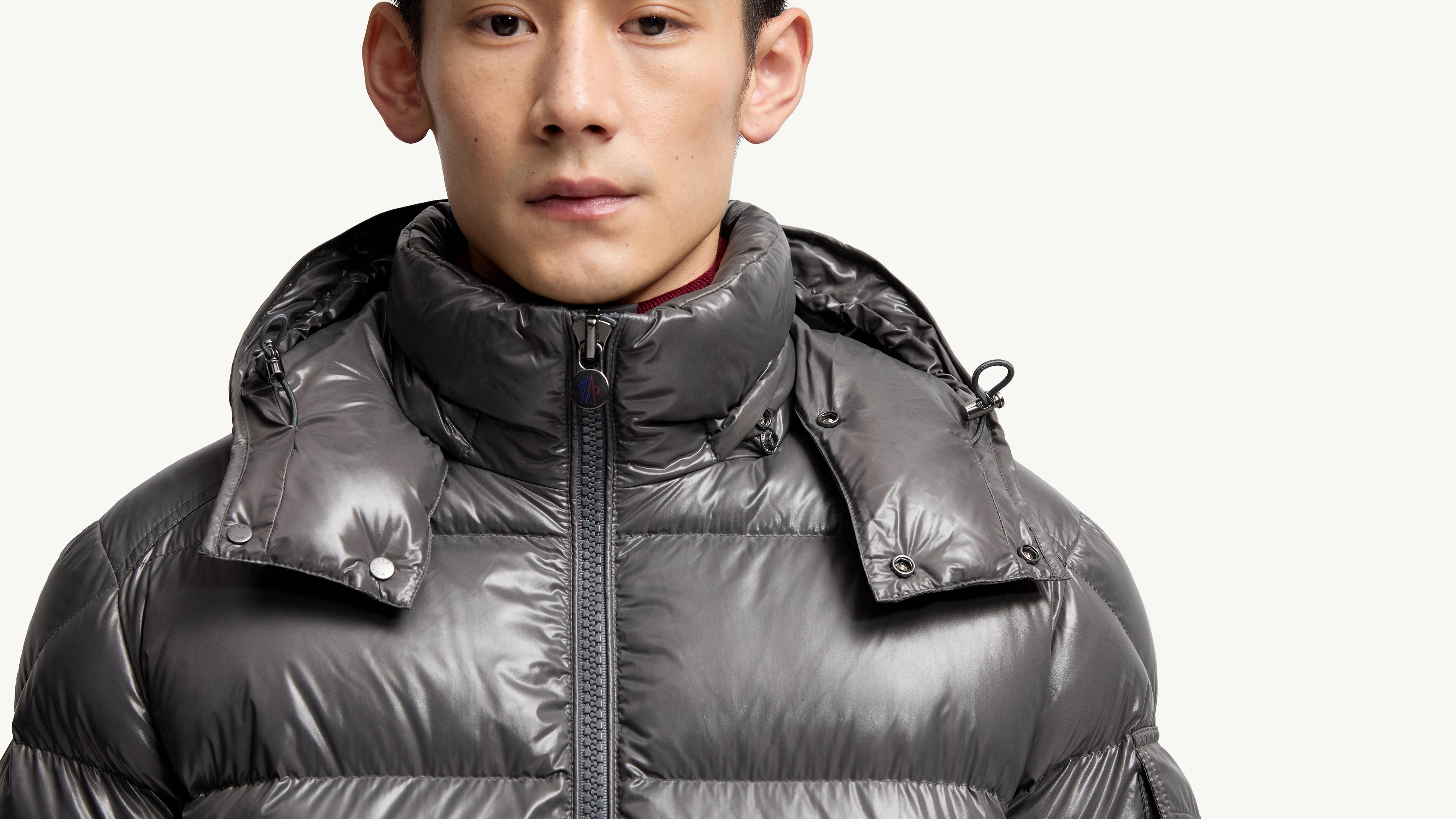 Dark Grey Moncler Maya Hooded Short Down Jacket - Short Down