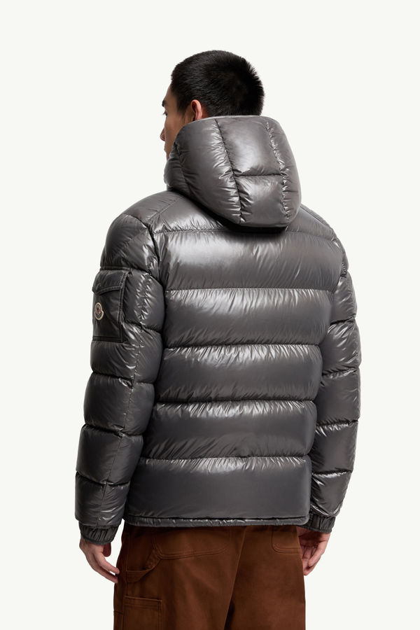 Moncler Maya Hooded Short Down Jacket Men Dark Gray Moncler 4