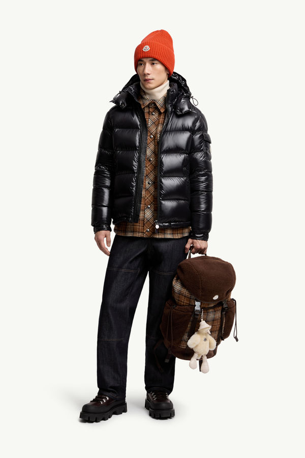 Moncler Maya Hooded Short Down Jacket Men Black Moncler 0