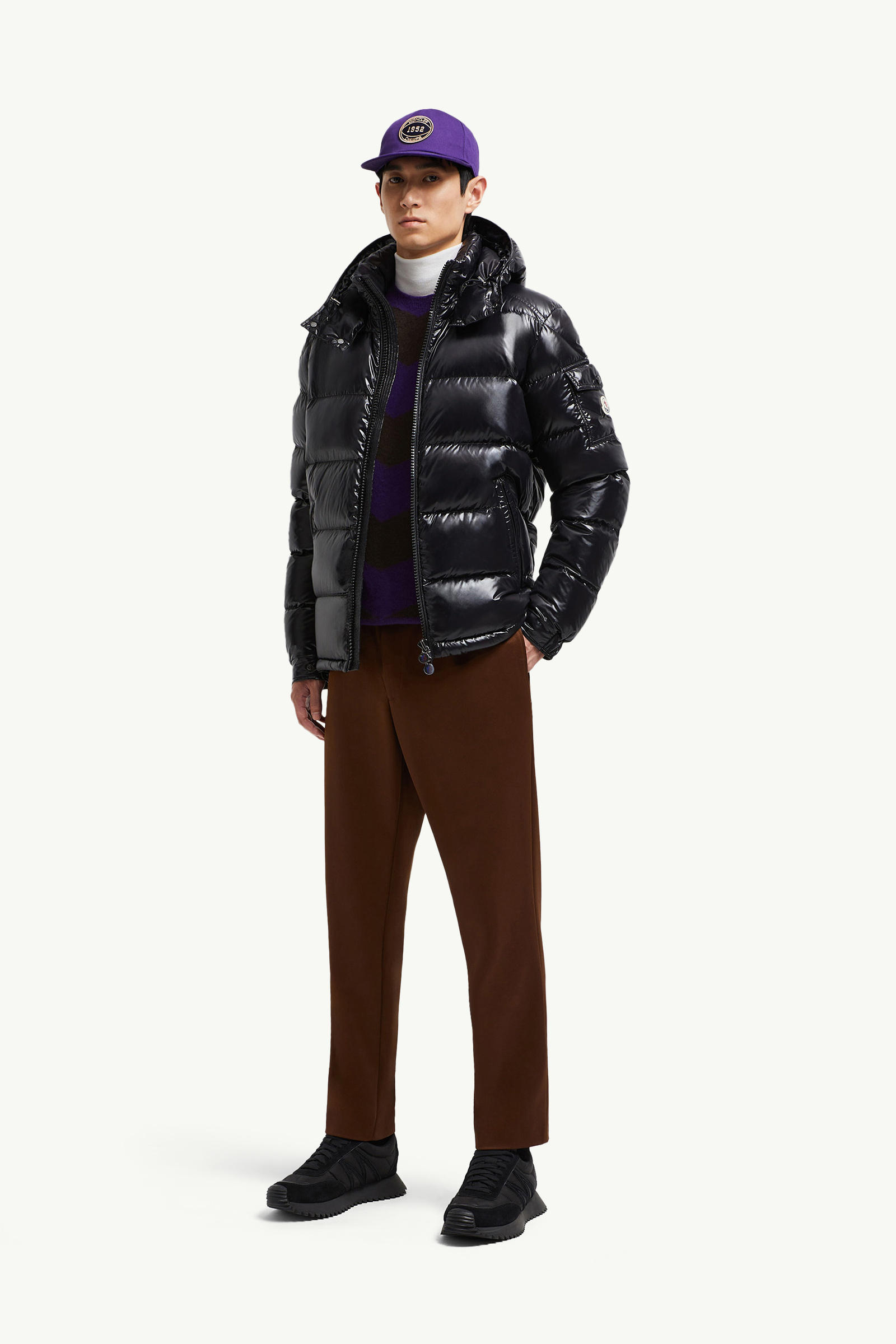 Moncler Maya Hooded Short Down Jacket Men Black Moncler 0