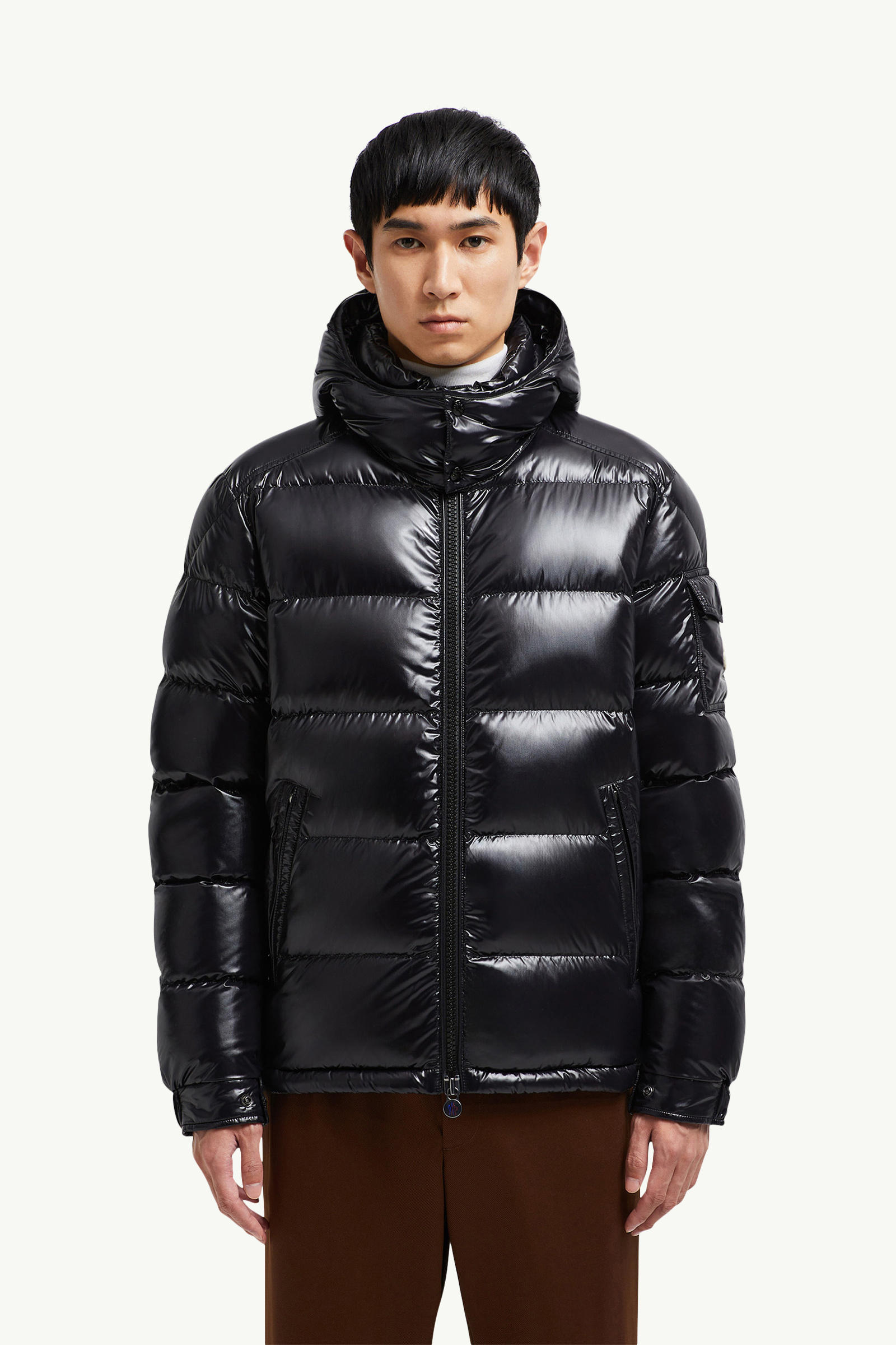 Moncler Maya Hooded Short Down Jacket Men Black Moncler 3