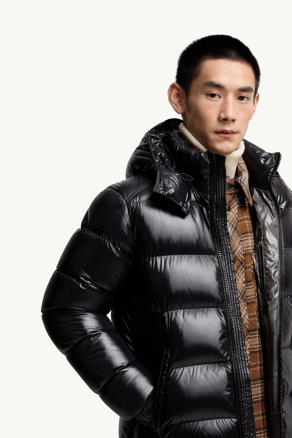 Moncler Maya Hooded Short Down Jacket Men Black Moncler 6