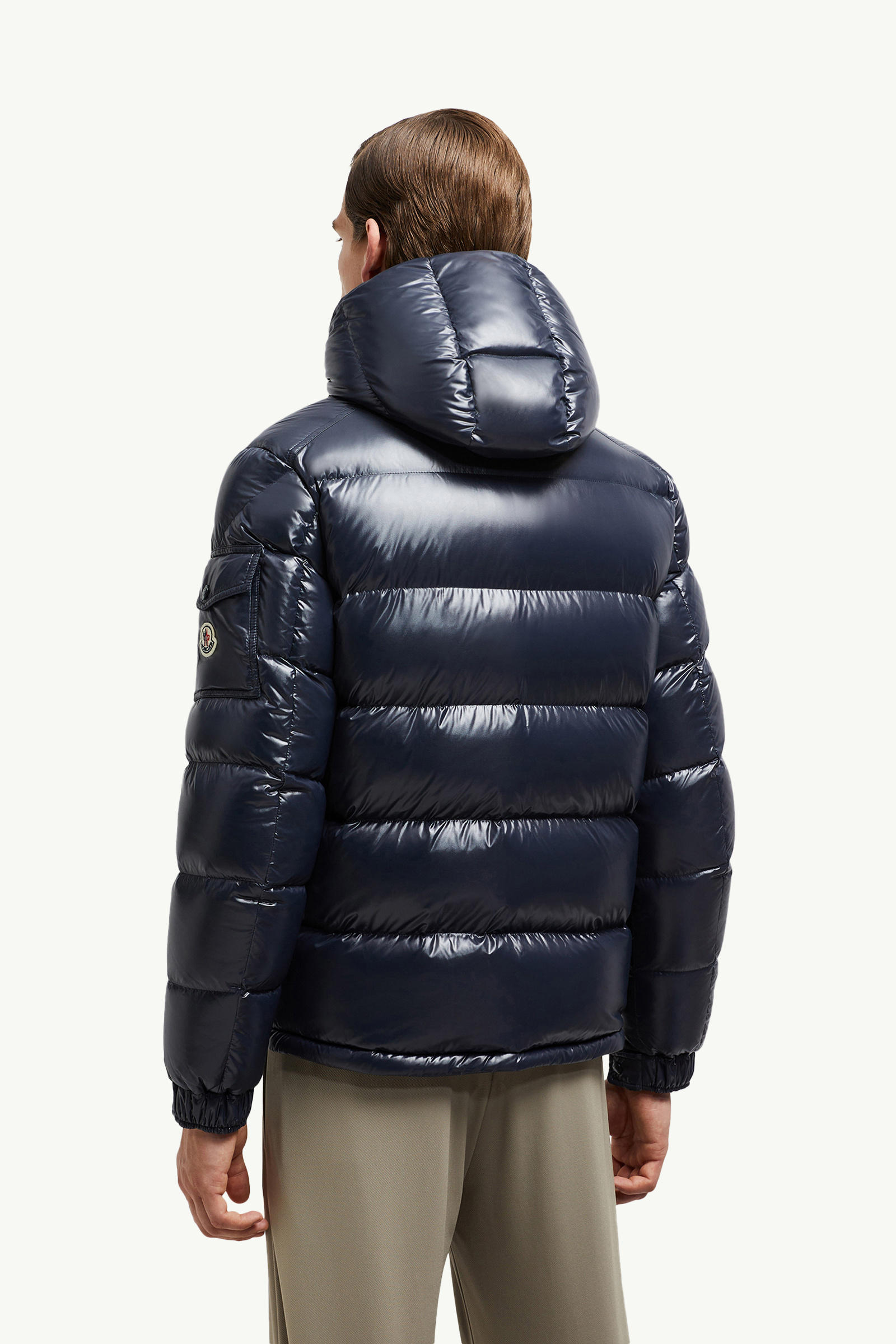 Moncler Maya Hooded Short Down Jacket Men Navy Blue Moncler 4