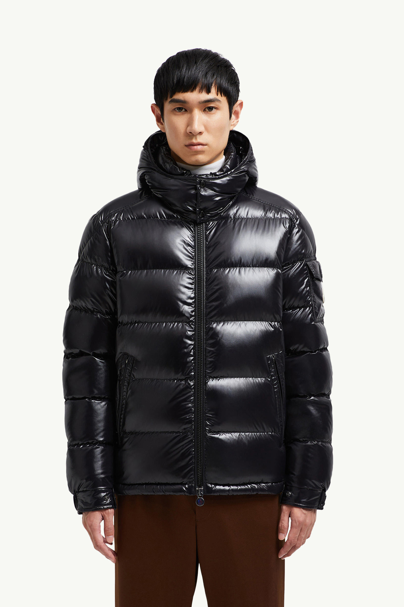 Moncler Maya Hooded Short Down Jacket Men Black Moncler 3