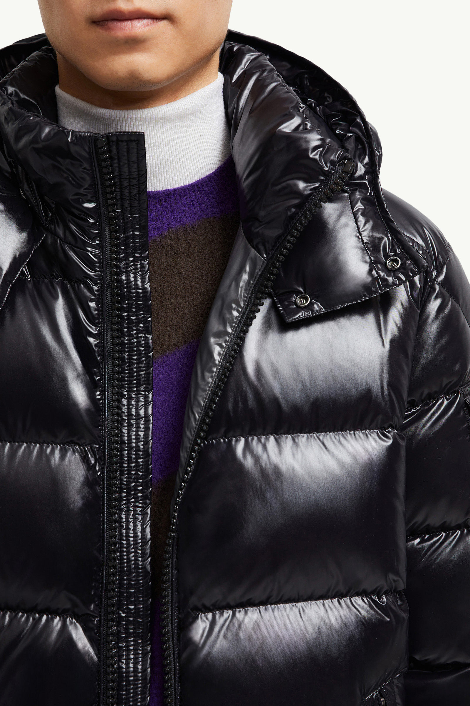 Moncler Maya Hooded Short Down Jacket Men Black Moncler 6