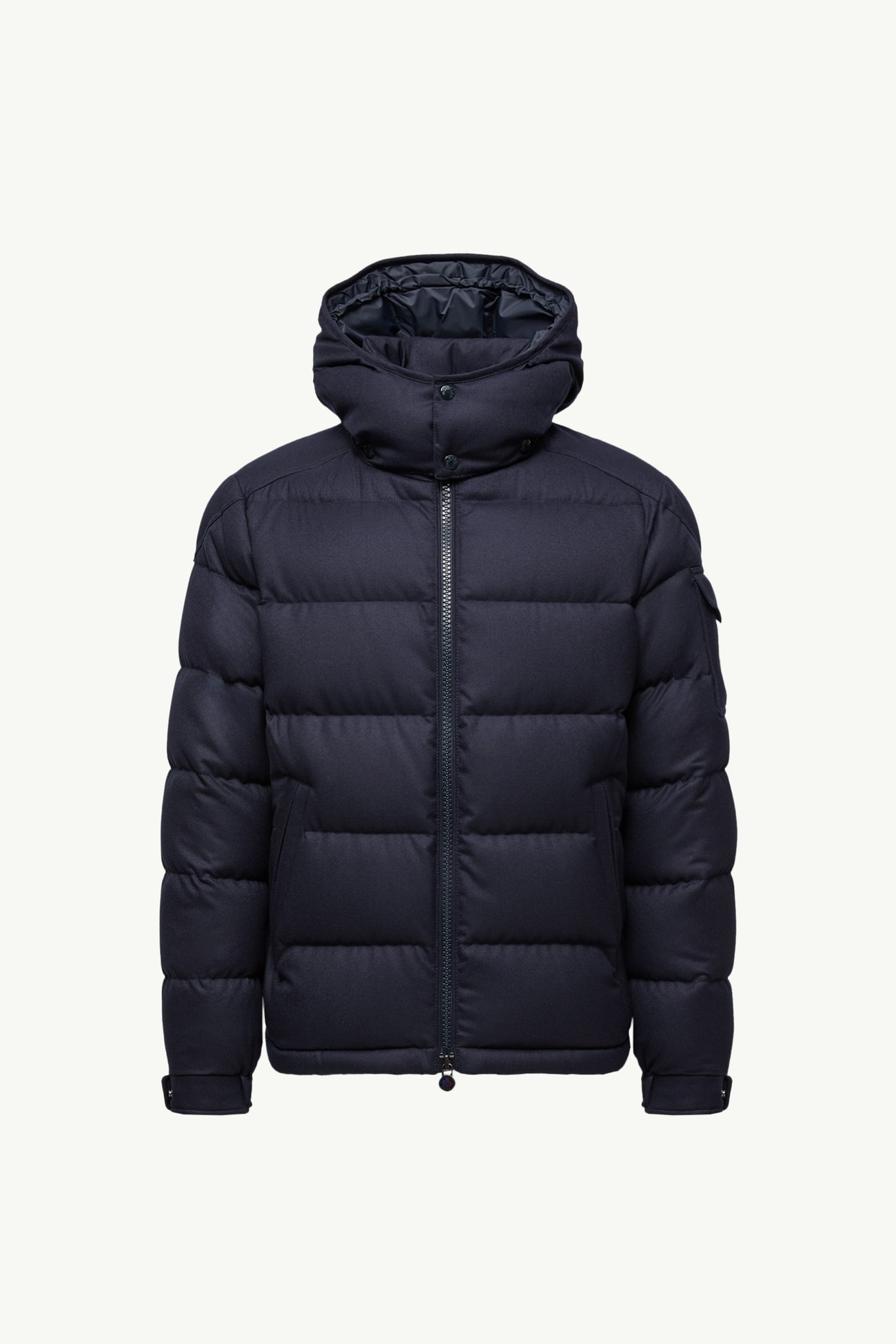 Montgenevre kurze Daunenjacke aus Wolle und Flanell mit Kapuze Herren Navyblau Moncler 2