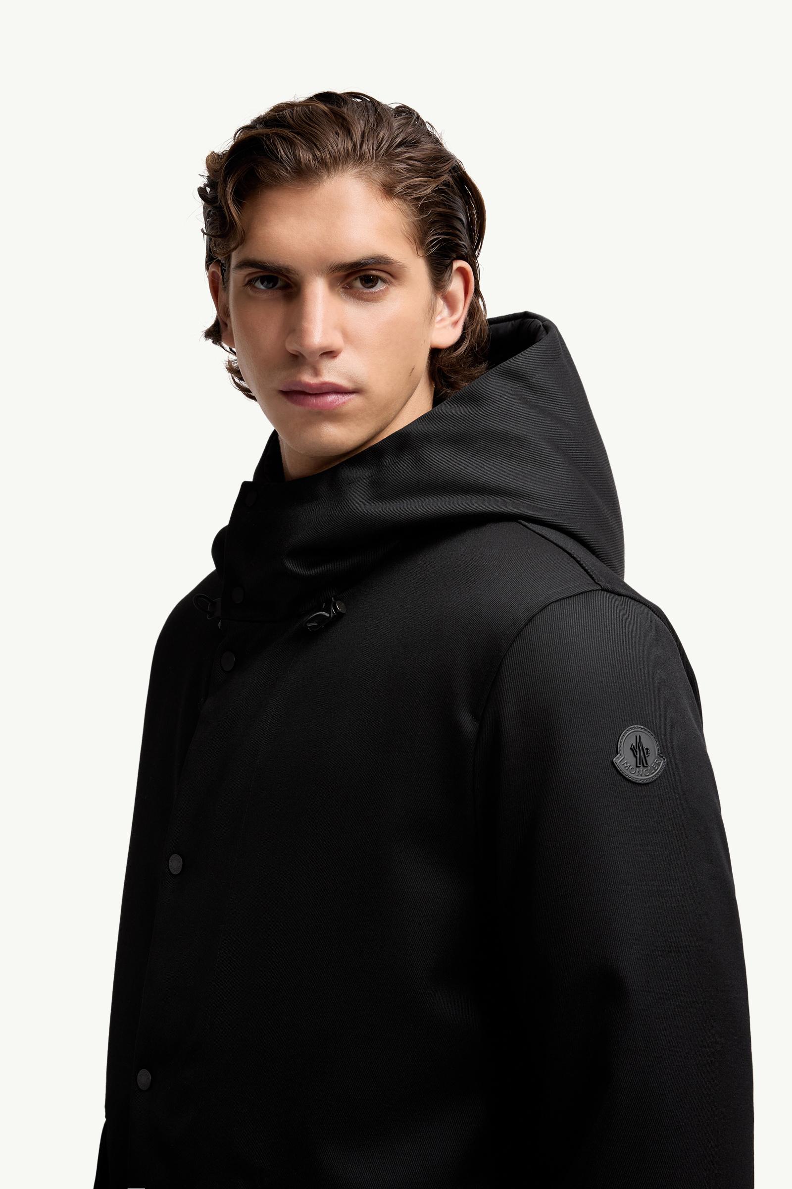 Merri Reversibe Wool Hooded Long Down Jacket Men Black Moncler 1