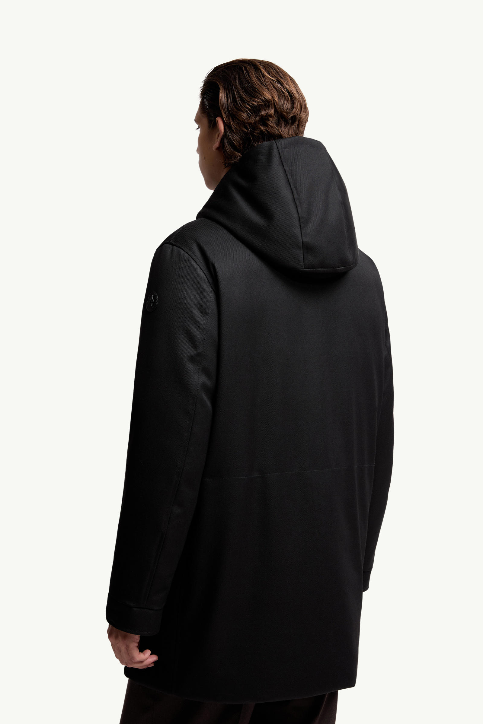 Merri Reversibe Wool Hooded Long Down Jacket Men Black Moncler 4