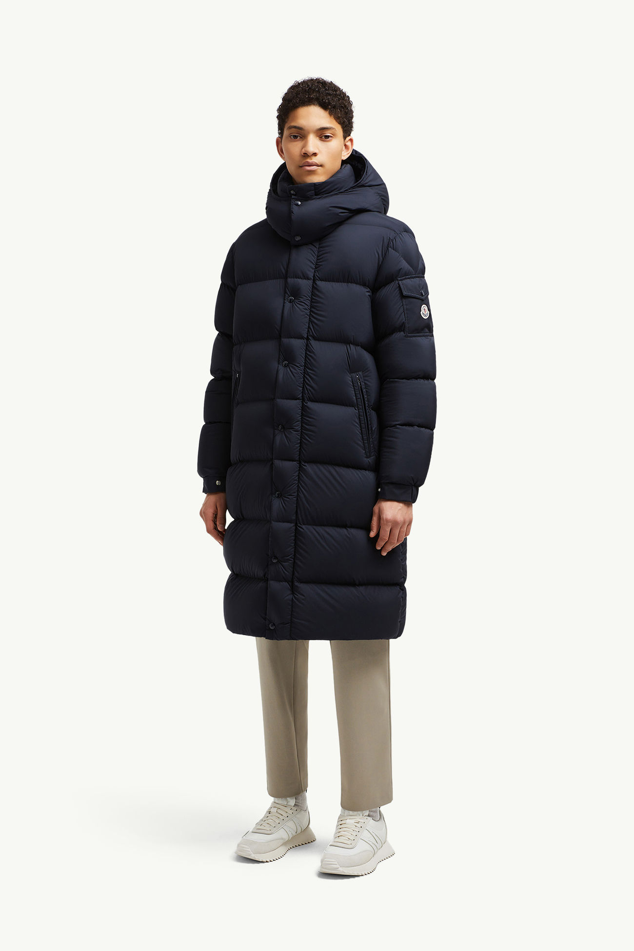 Hanoverian連帽長身羽絨外套 男士 夜藍色 Moncler 3