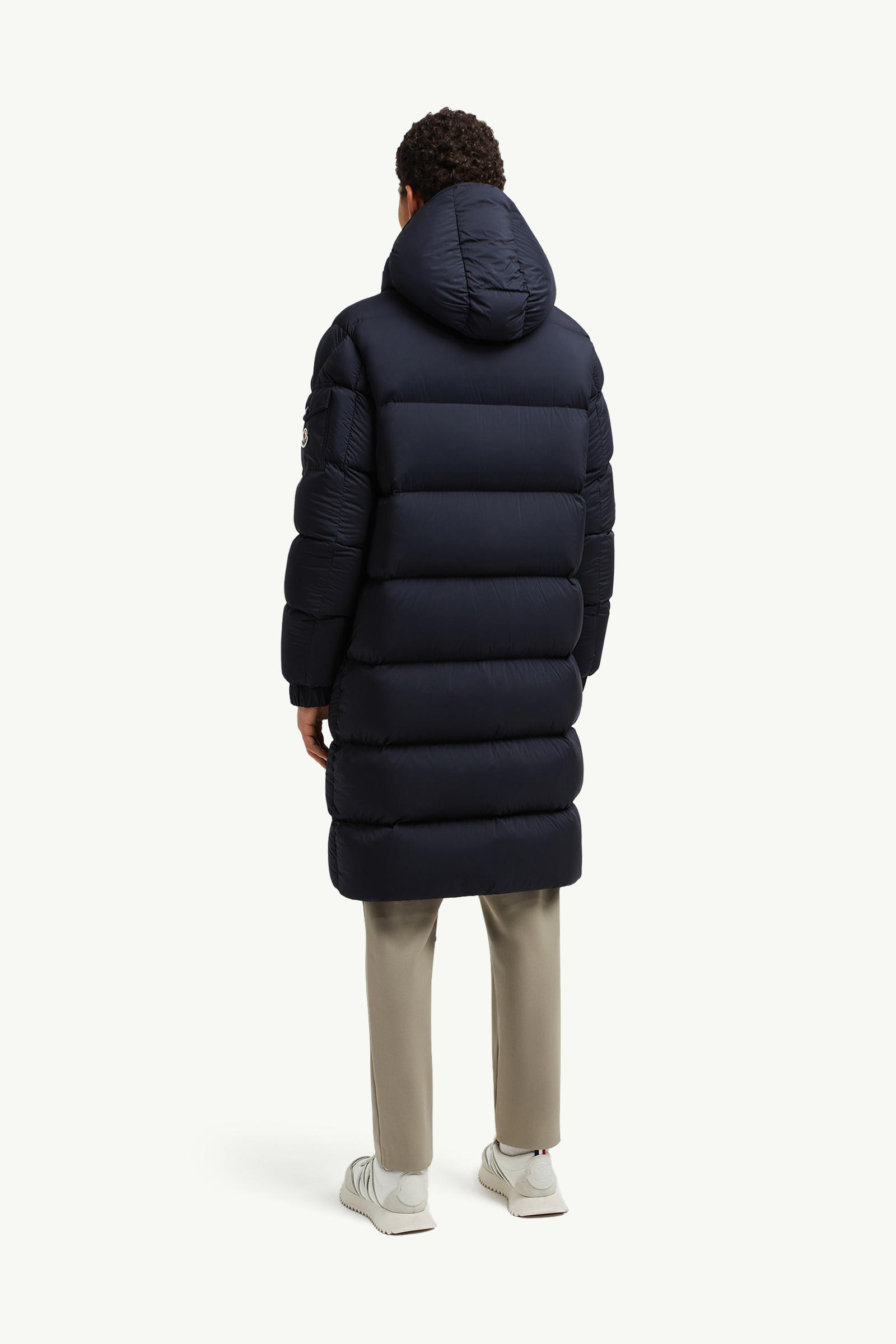 Hanoverian Hooded Long Down Jacket Men Night Blue Moncler 4