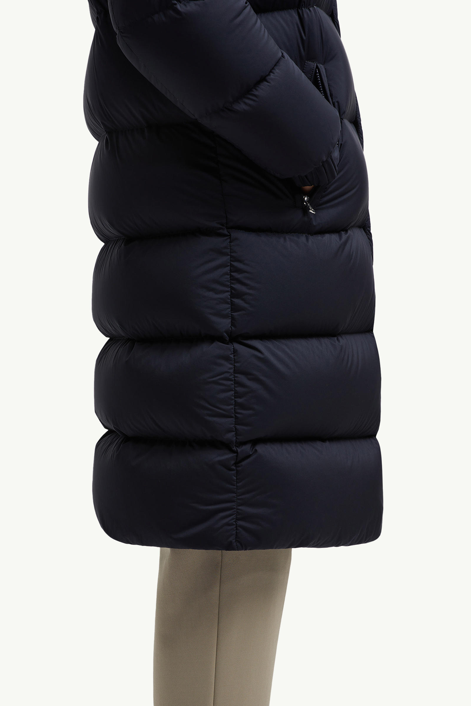 Hanoverian Hooded Long Down Jacket Men Night Blue Moncler 5