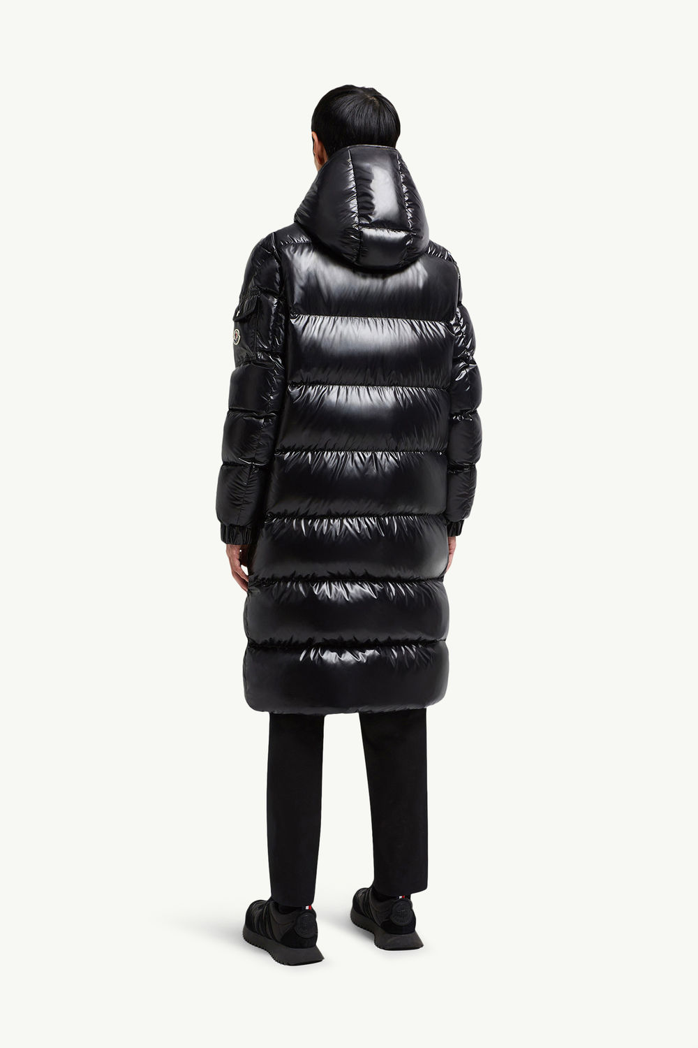Hanoverian Hooded Square-Quilted Long Down Jacket Men Black Moncler 4