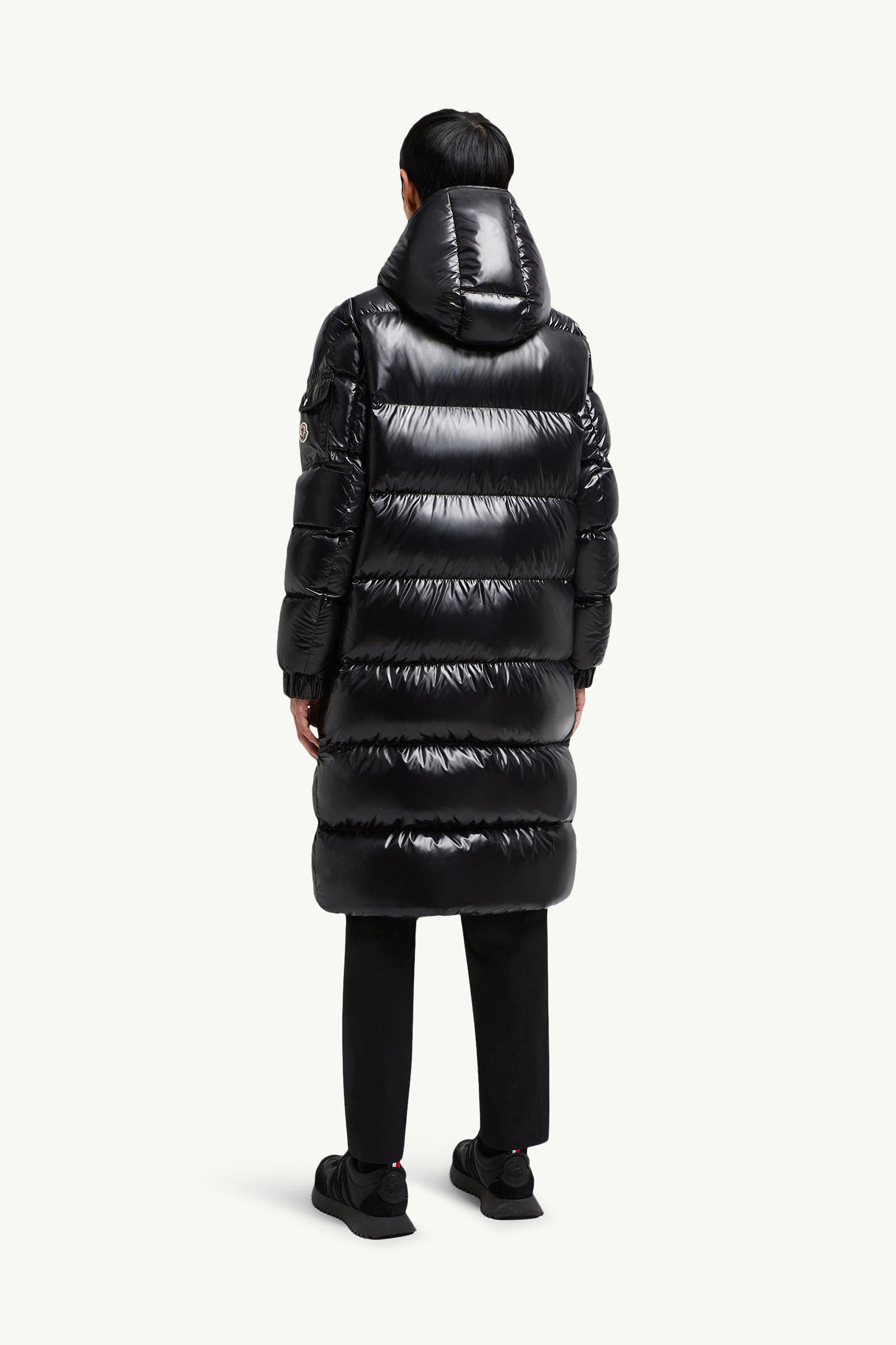 Hanoverian Hooded Square-Quilted Long Down Jacket Men Black Moncler 4